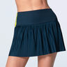 Racer Rib Pleated Skirt Women - dark blue, yellow