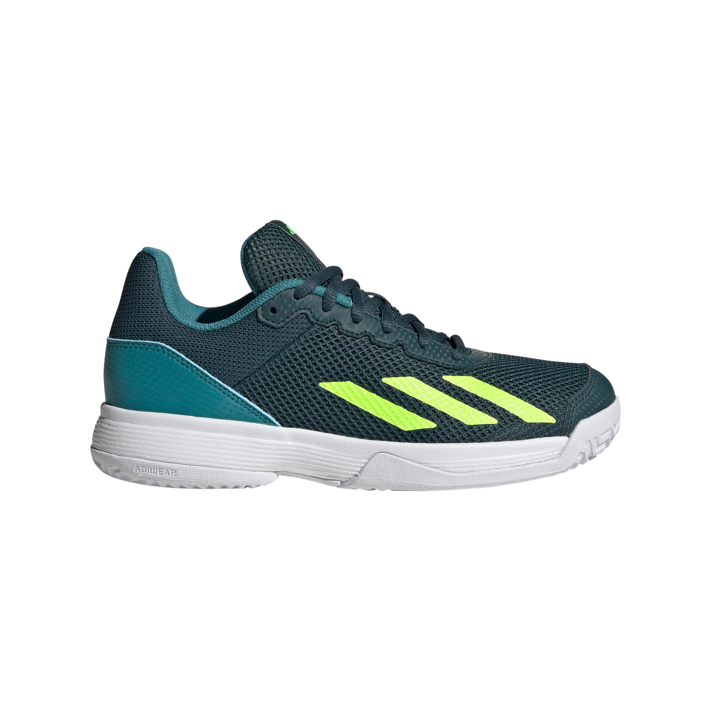 Buy adidas Courtflash All Court Shoe Kids Grey Neon Green online