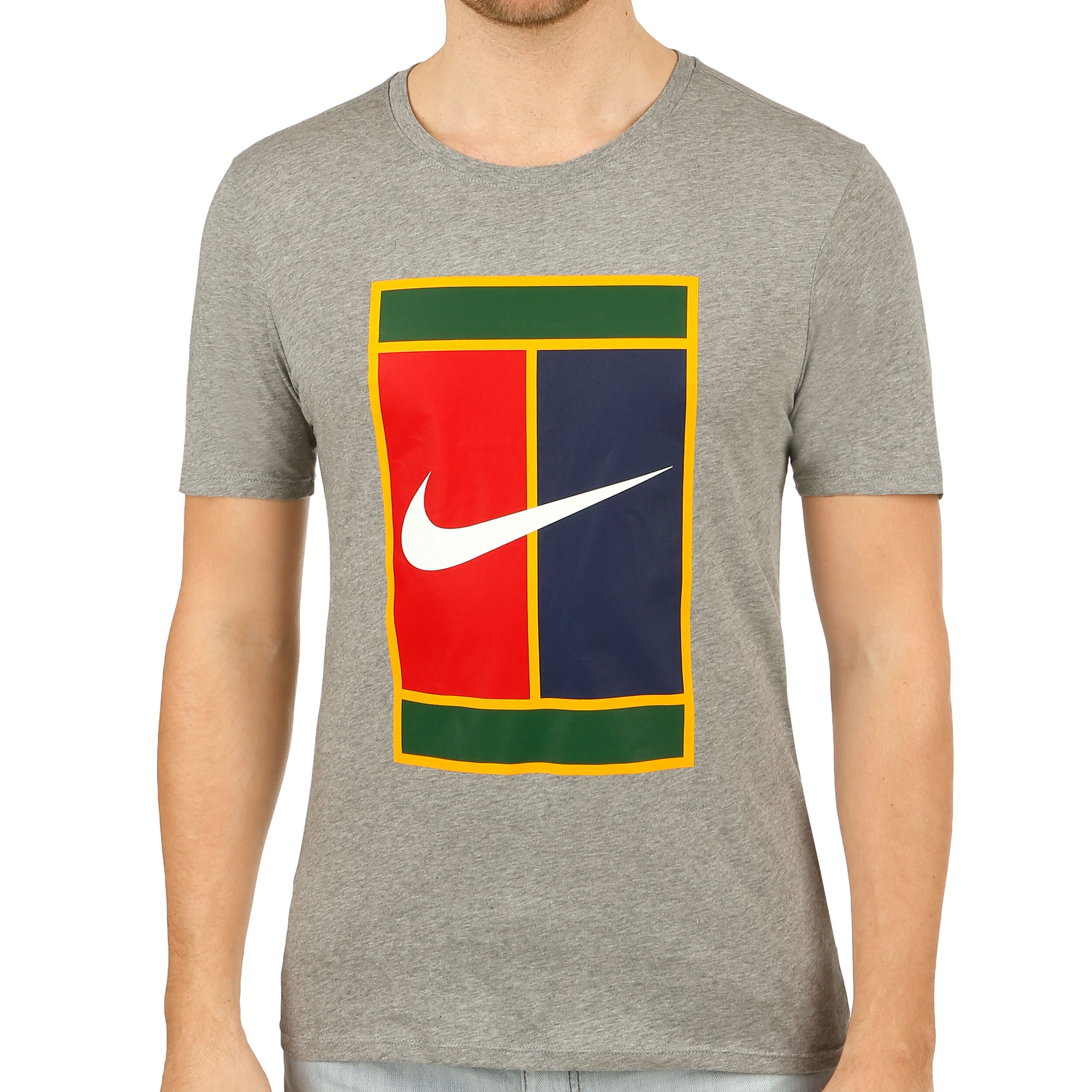 Court Heritage Logo T Shirt Men Grey Yellow