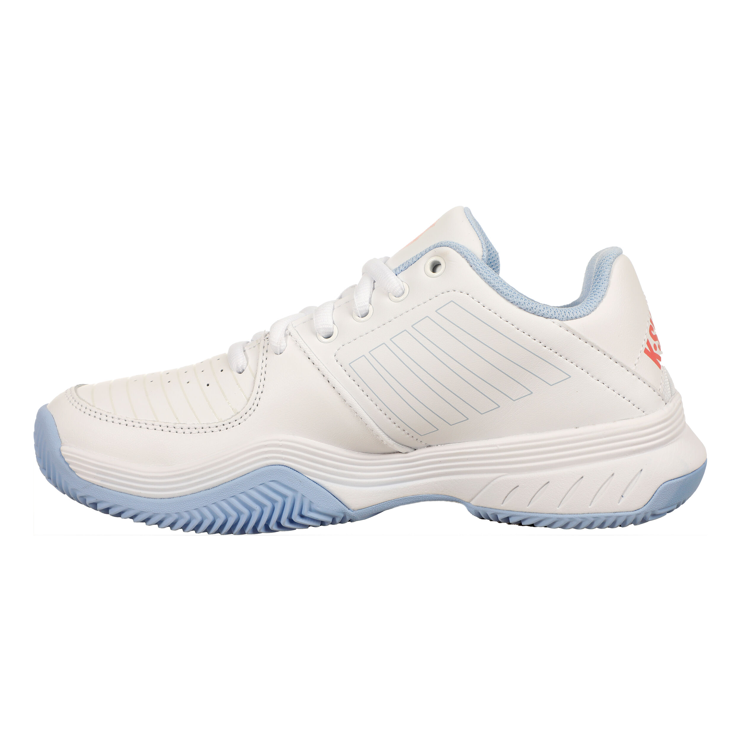 White tennis court shoes top