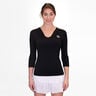 Crew V-Neck Long Sleeve Women-Black