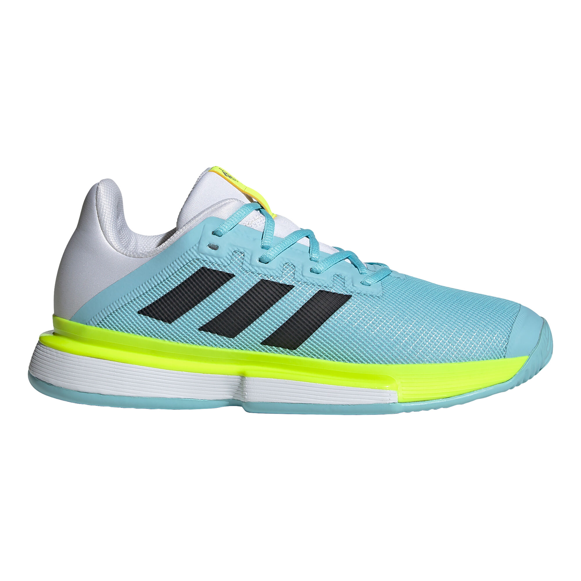Buy adidas SoleMatch Bounce All Court Shoe Men Light Blue, Neon Yellow ...