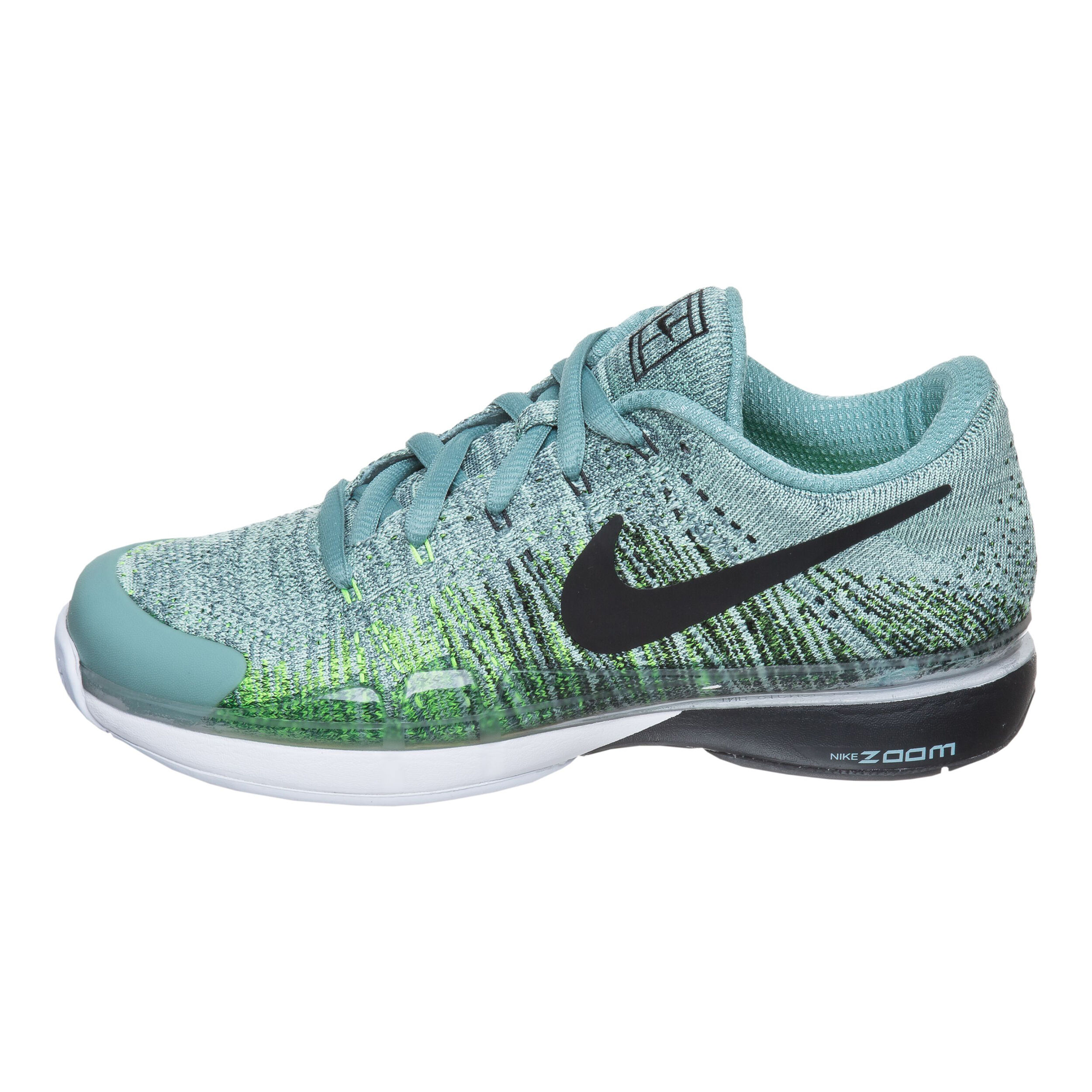 Zoom Vapor Flyknit All Court Shoe Kids Grey Black
