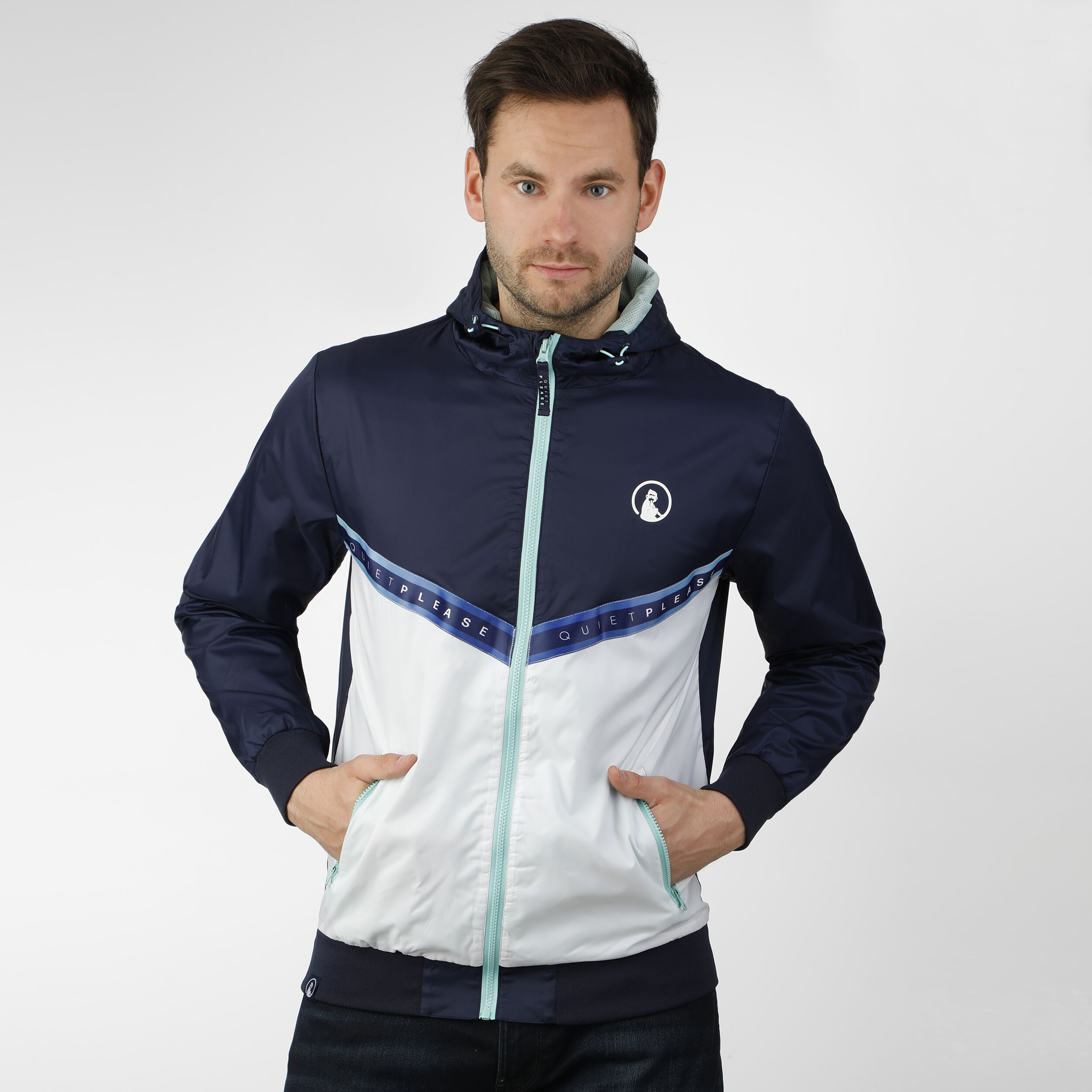 Tweener Rainbow Windbreaker Training Jacket Men Blue White