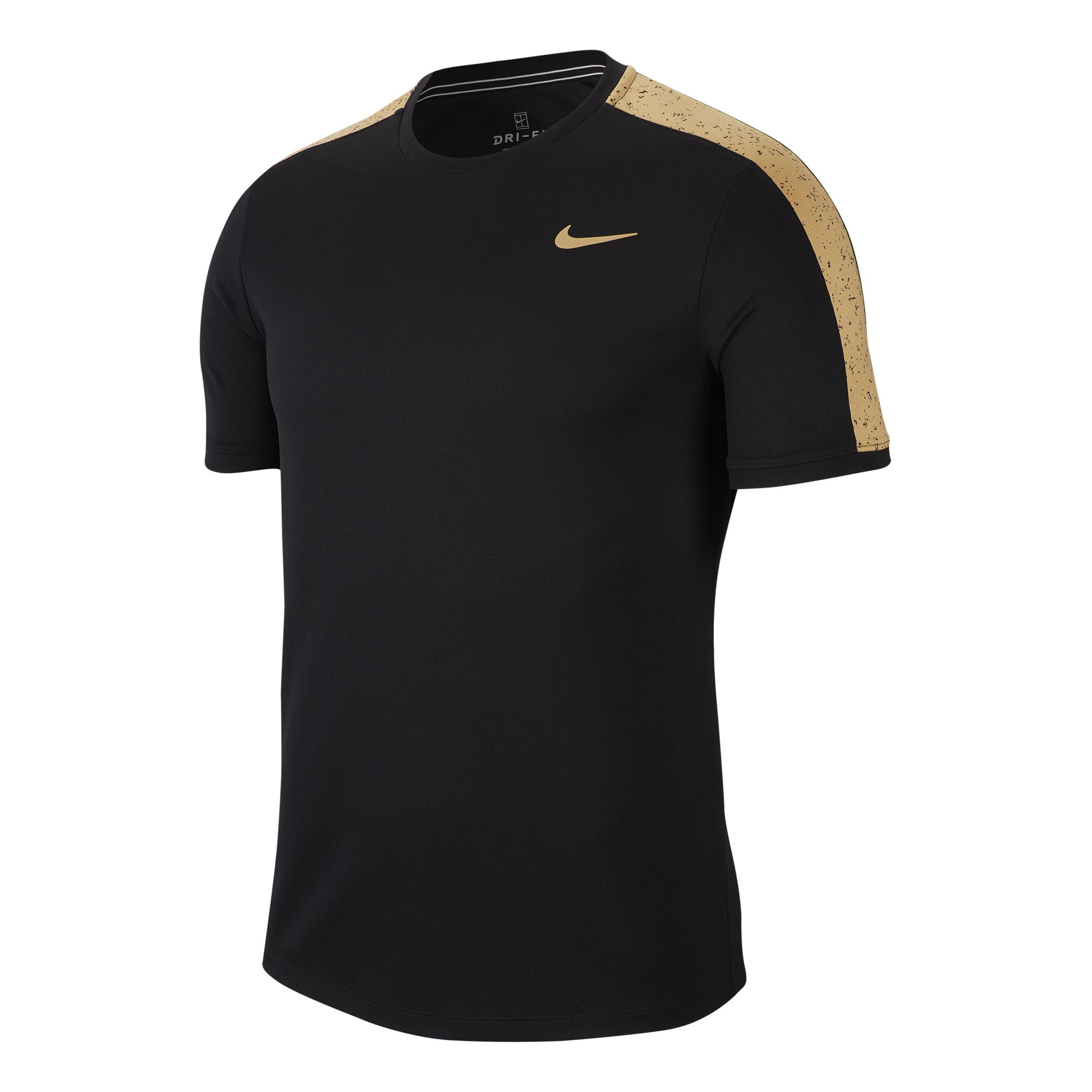 Black and gold nike top shop