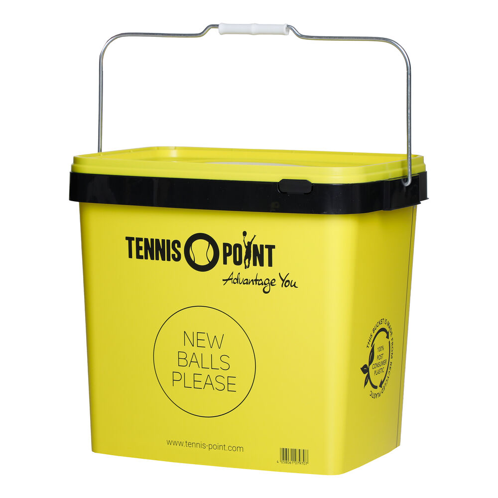Tennis-Point Ball Bucket With Cover, Square