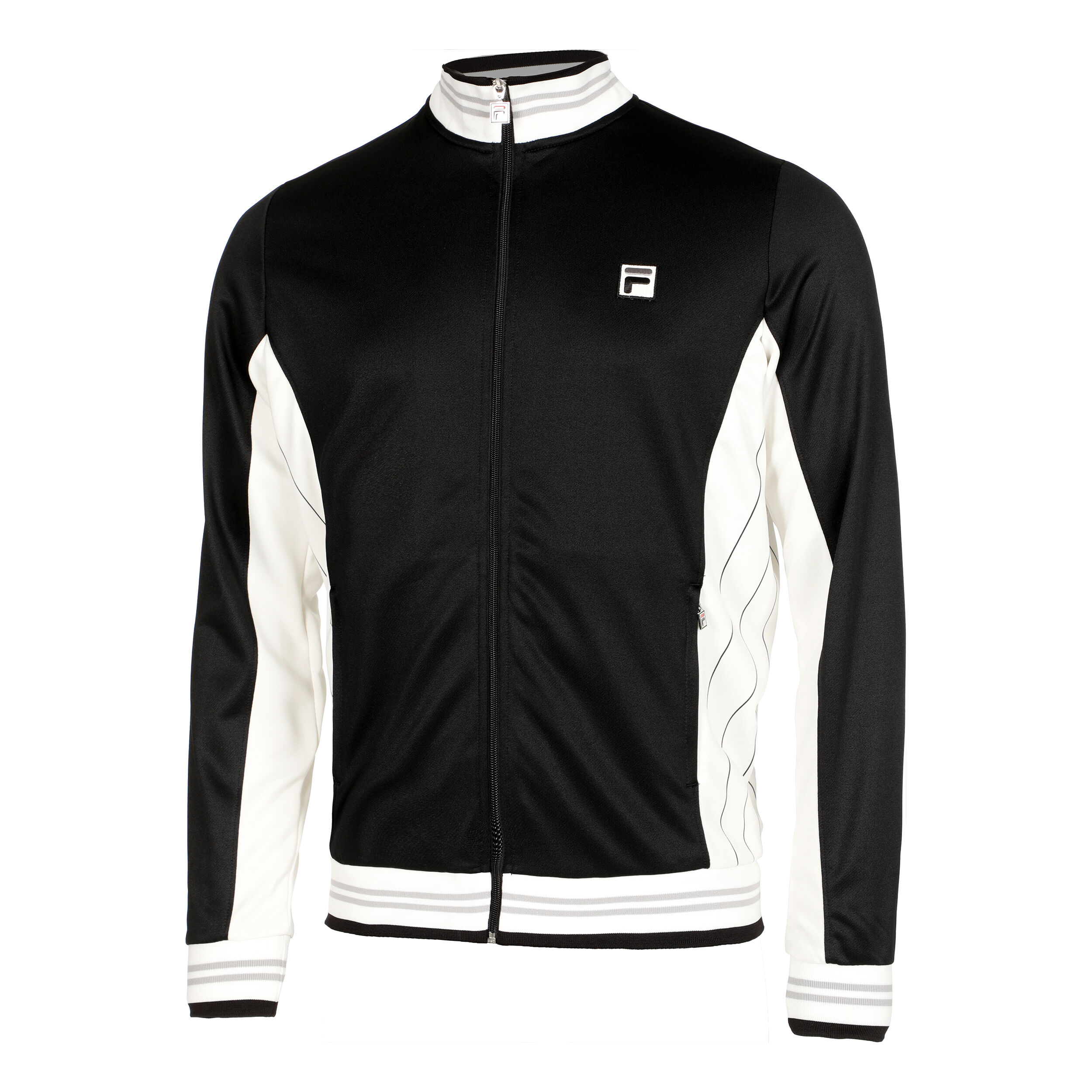 Fila black hot sale and white jacket