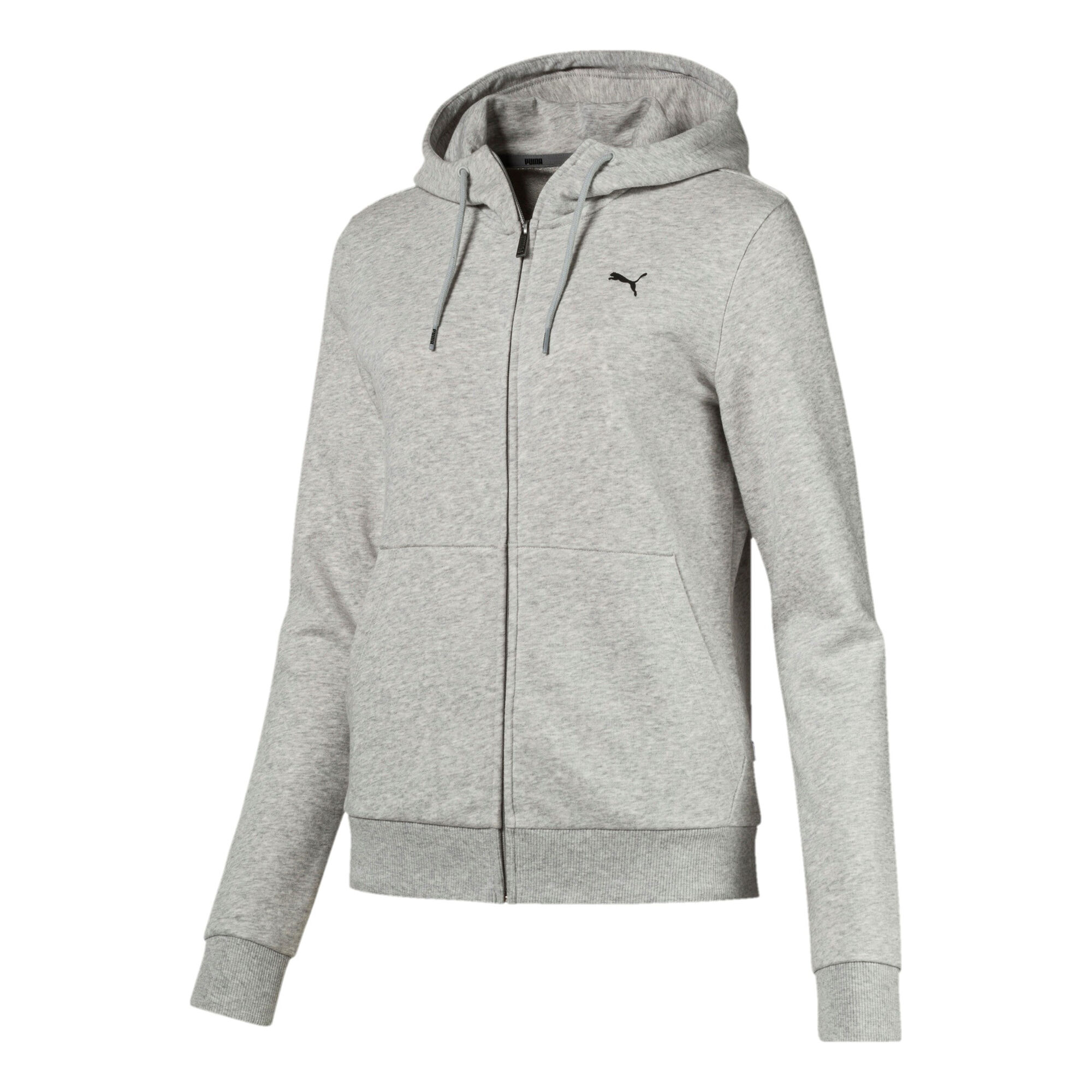 buy Puma Essential Hooded Zip Hoodie Women - Lightgrey, Dark Grey ...