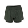 Dri-Fit One Mid Rise 2in1 3in Shorts Women - green, silver