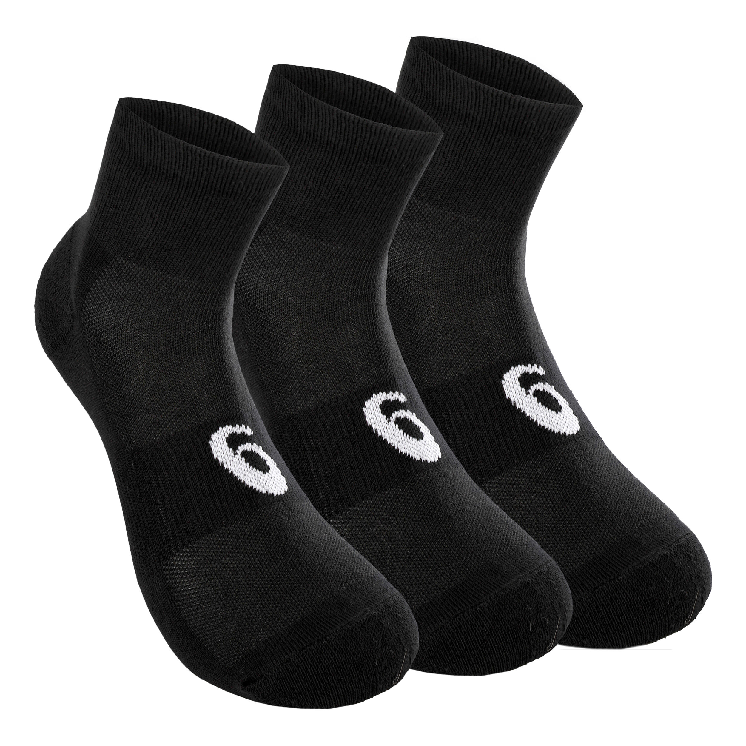 Quarter Sports Socks 3 Pack Black White