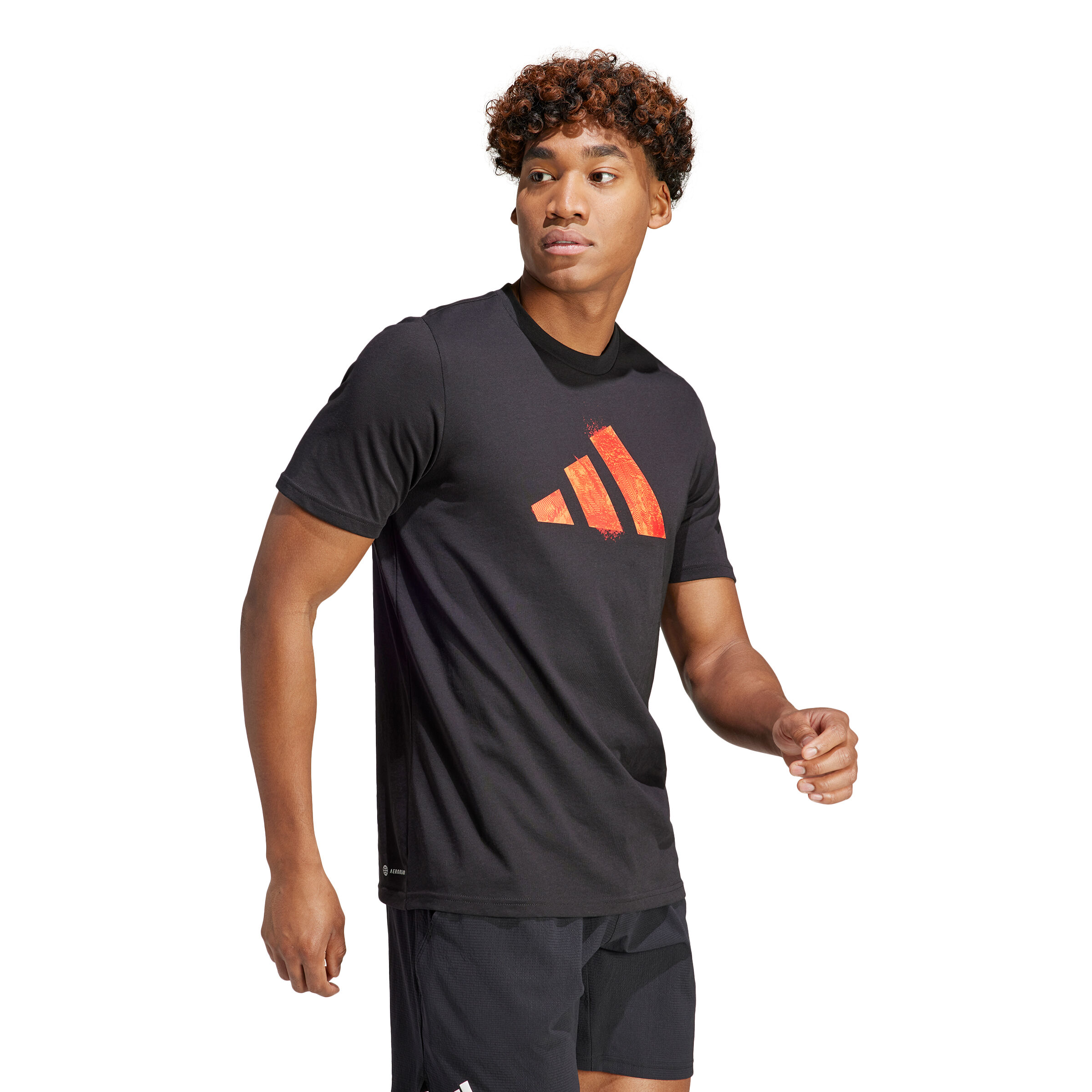 T Shirt Men Black Orange