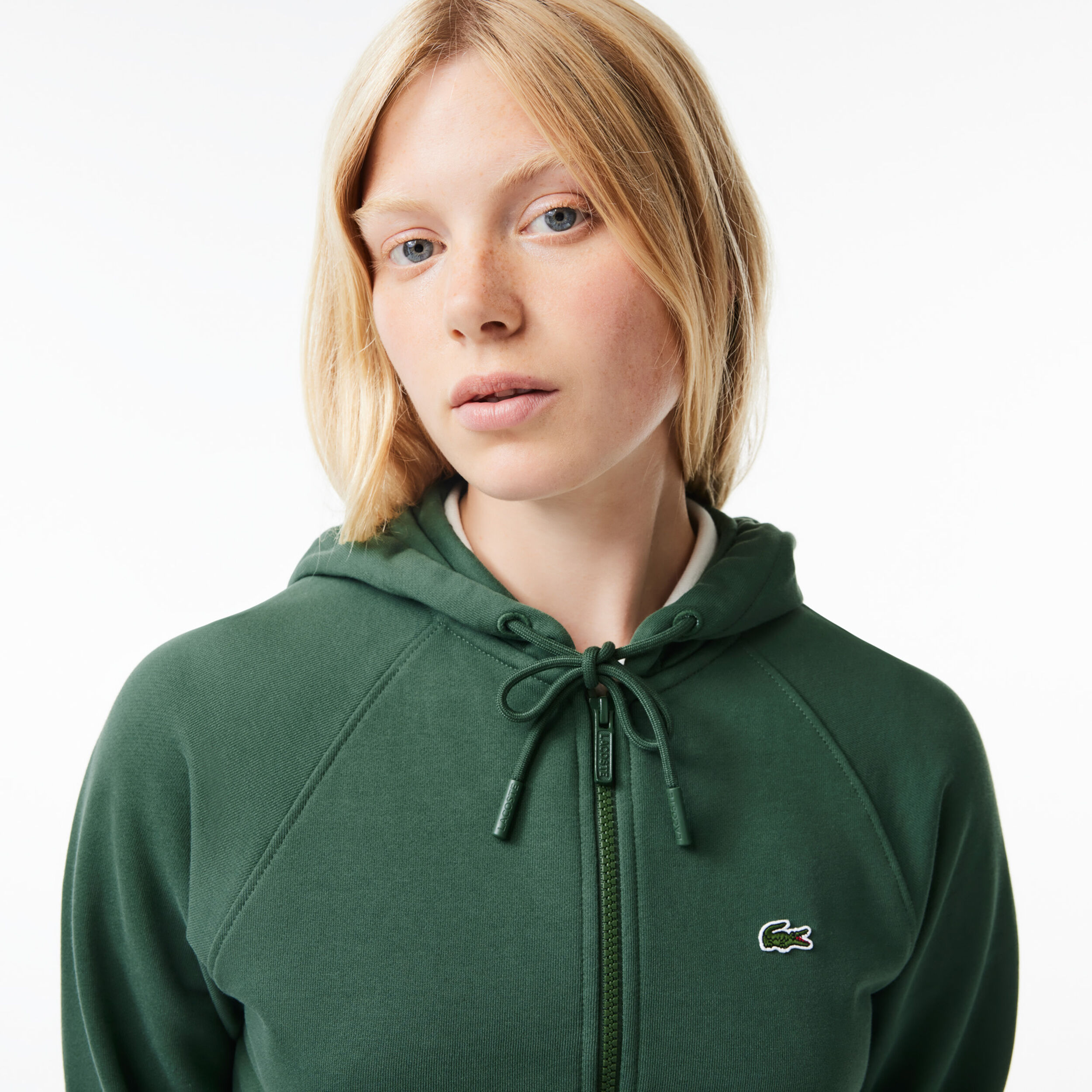 Olive green lacoste hoodie clearance