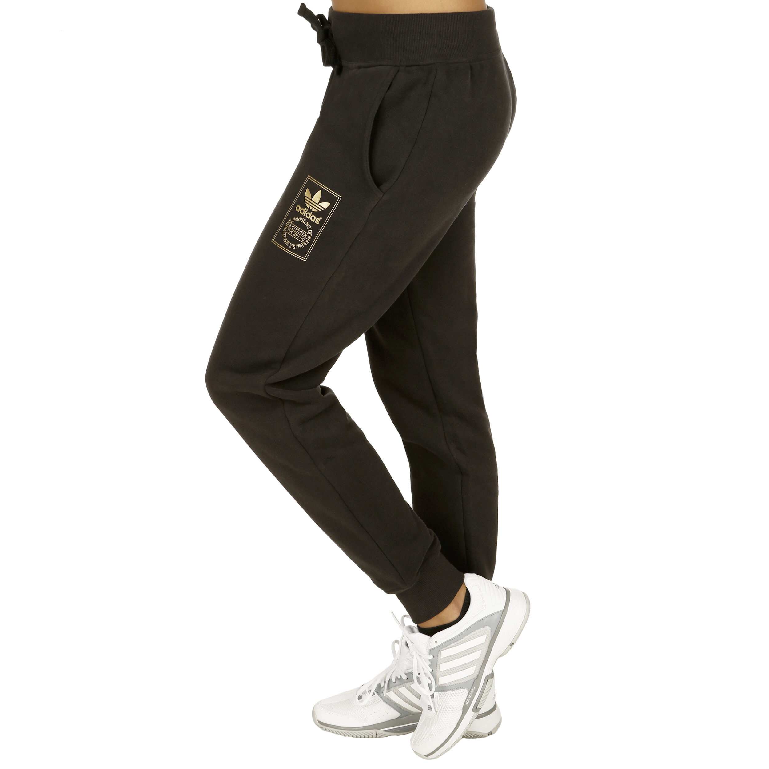 Logo Essential Gold Track Cuffed Training Pants Women Black