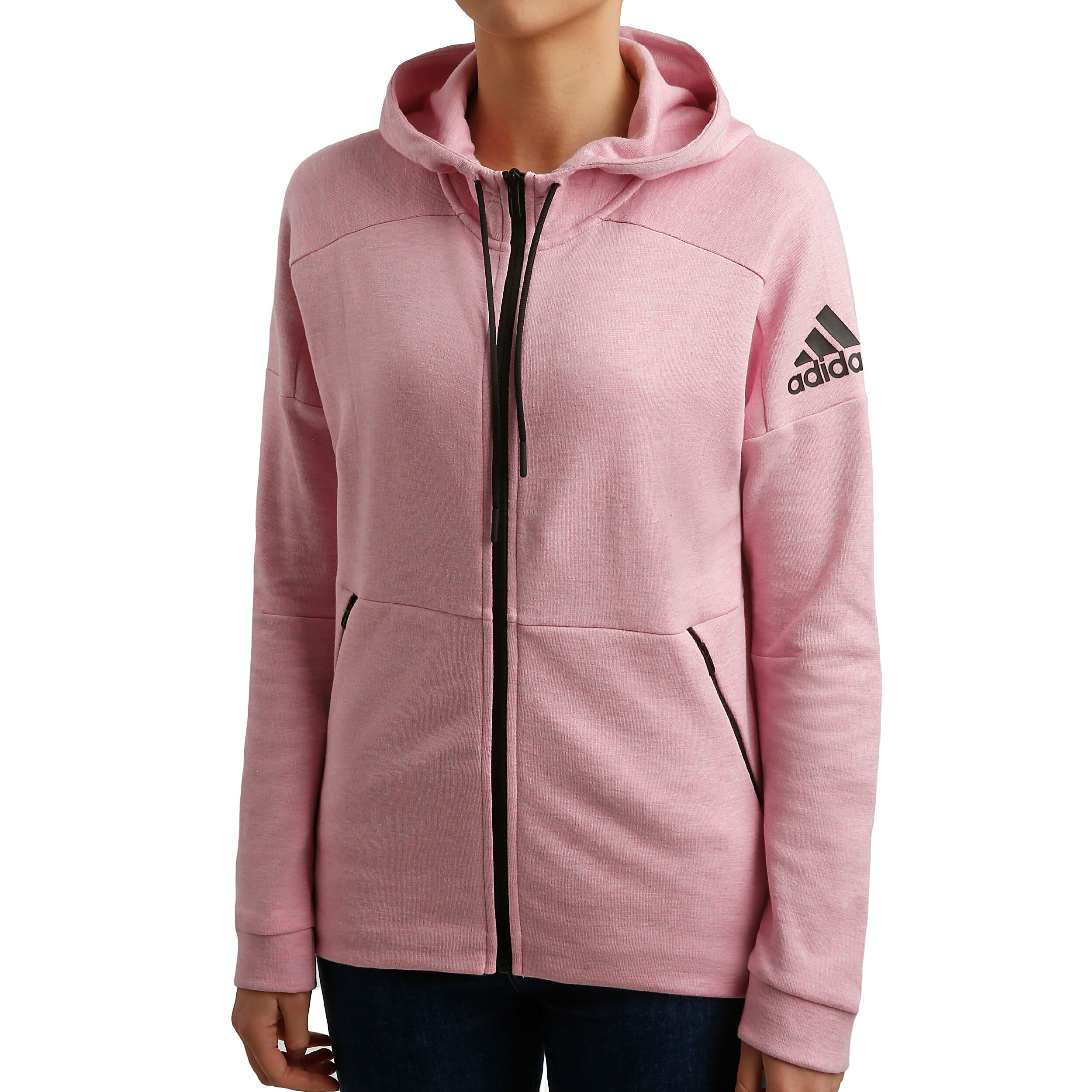 ID Stadium Zip Hoodie Women Pink Black