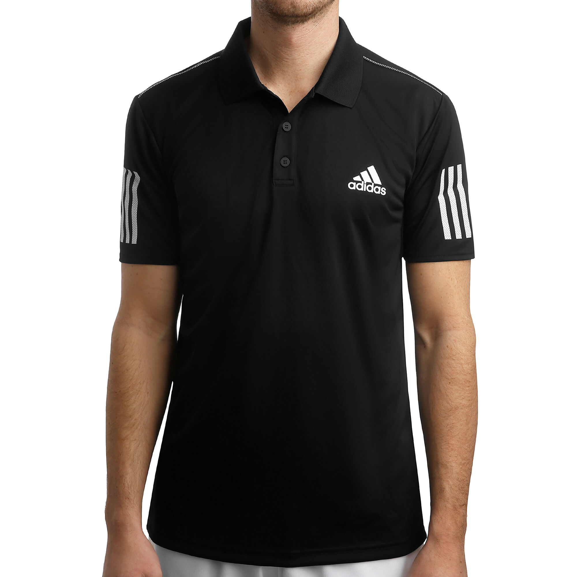 buy adidas Club 3-Stripes Polo Men - Black, White online | Tennis-Point