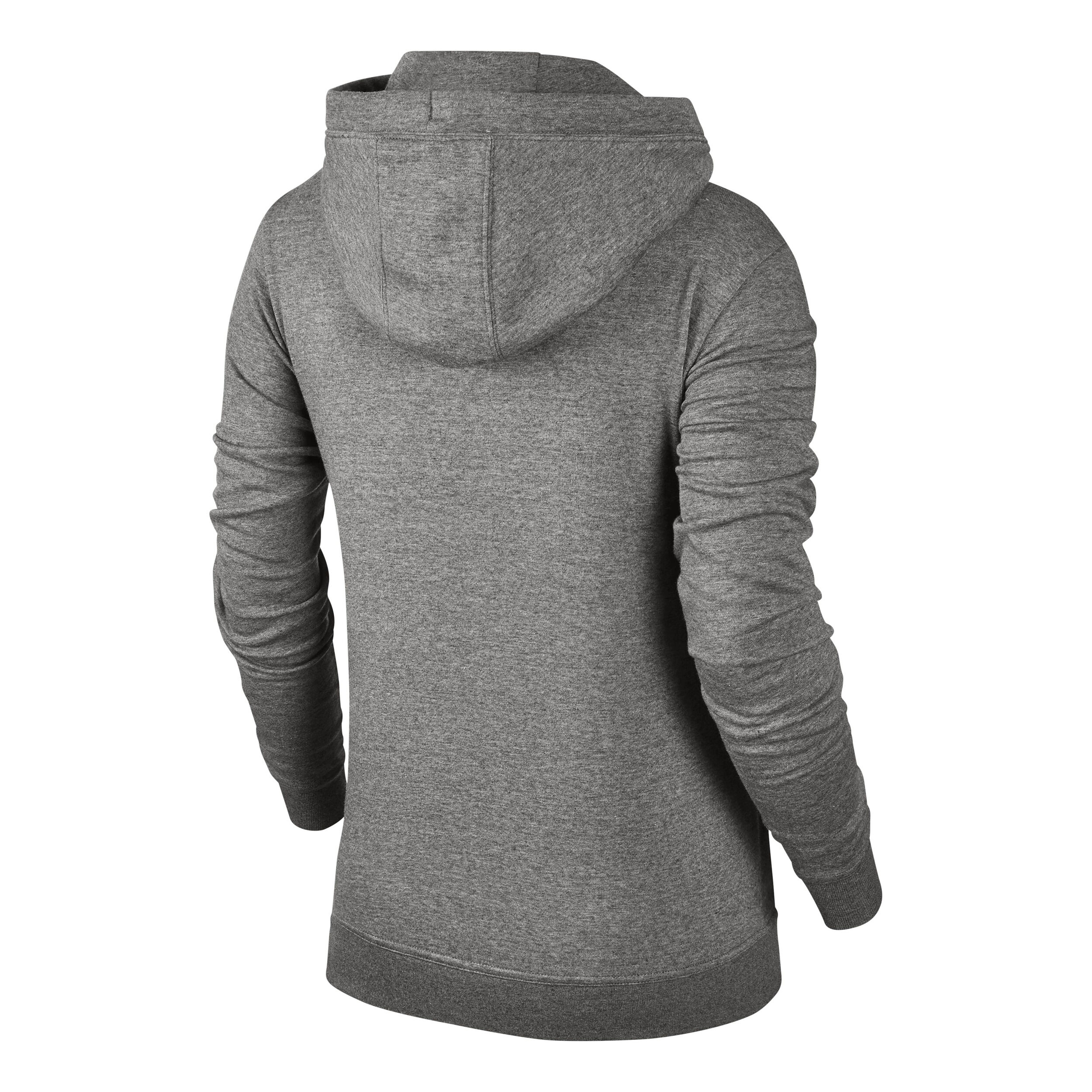 Sportswear Funnel Neck Hoody Women Grey White