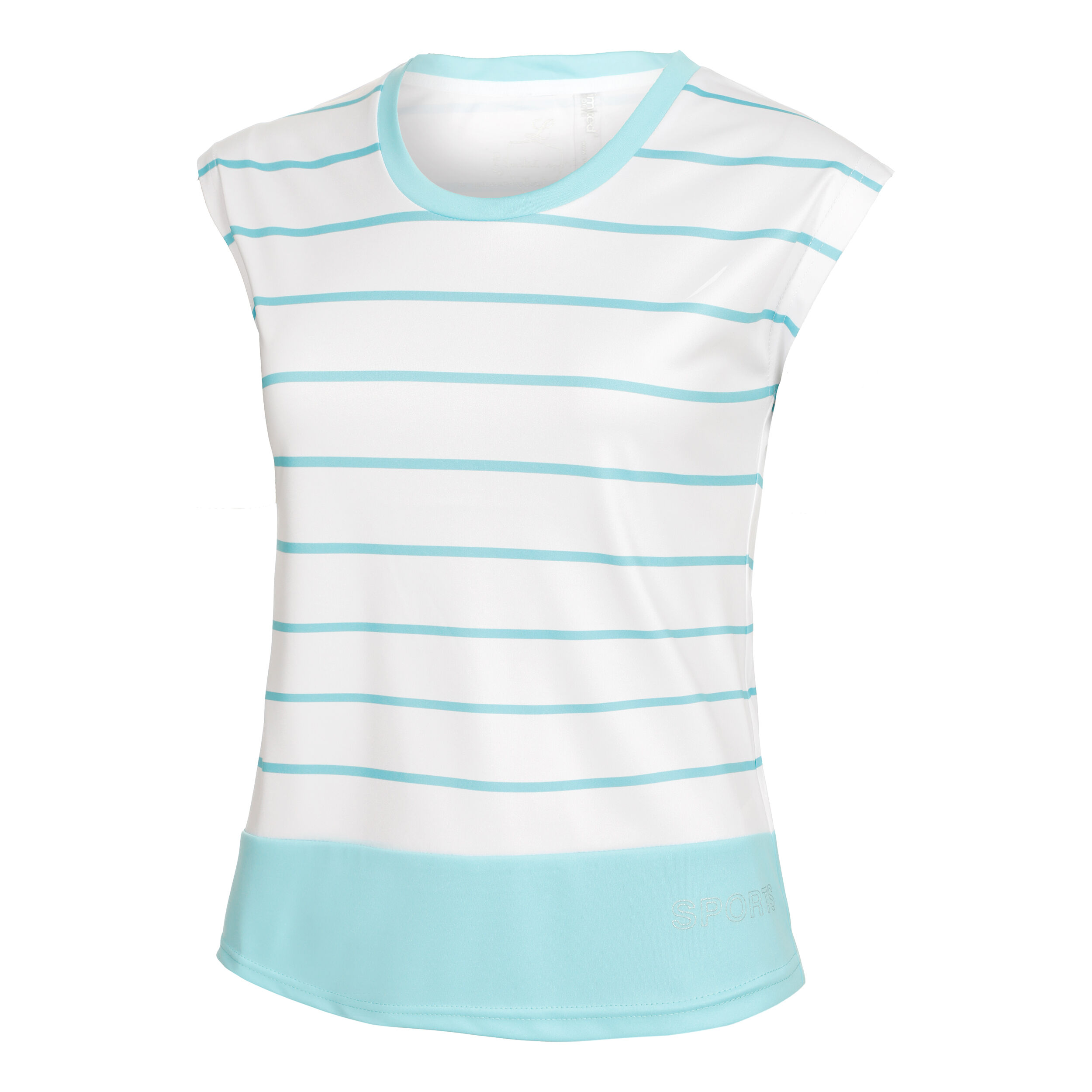 T Shirt Women White Turquoise