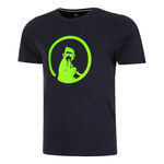 Quiet Please Tennis apparel Quiet Please Wild Trainings T-Shirt Men-Dark Blue,Neon Green