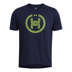Under Armour Clothing Under Armour Run Everywhere Wreath SS Running Shirt Men-Dark Blue,Neon Yellow