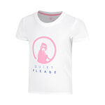 Quiet Please Clothing Quiet Please Baseline Logo T-Shirt Girls-white, neon pink
