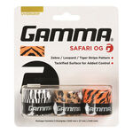 Gamma Overgrips Gamma  Safari  zebra, leopard, tiger 3 Pack - white