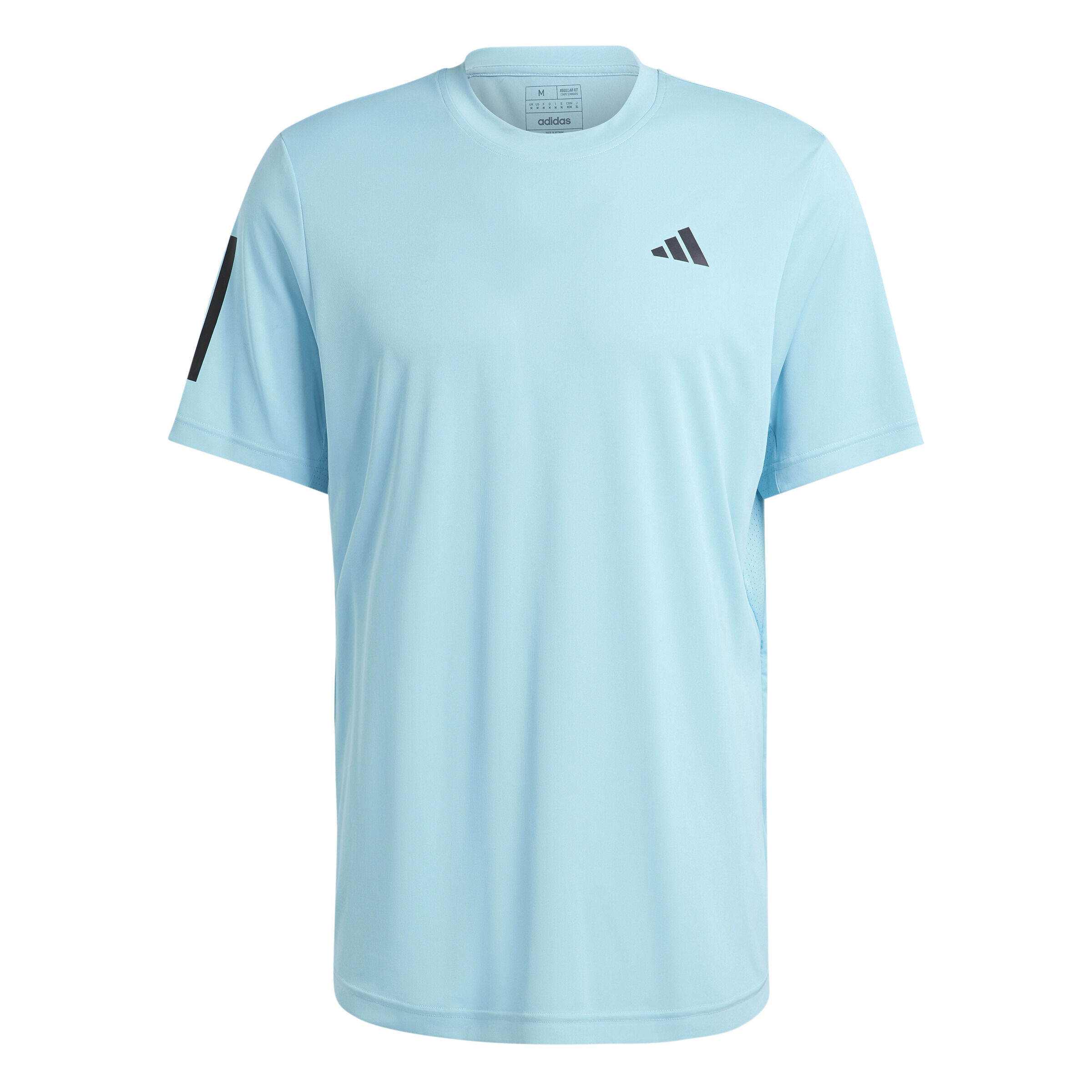 Adidas 3 stripes tee light blue clearance