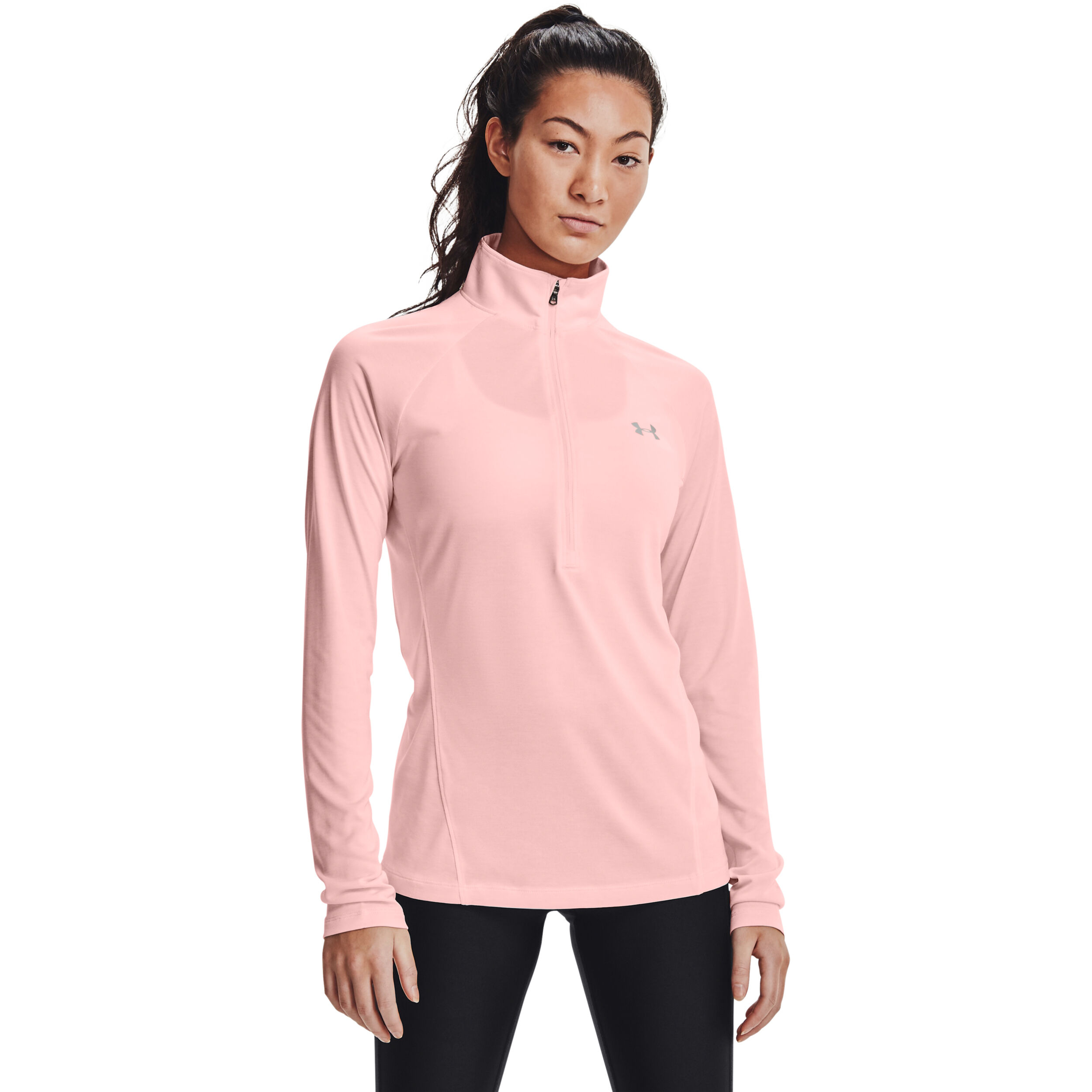 Pink under armour quarter zip deals