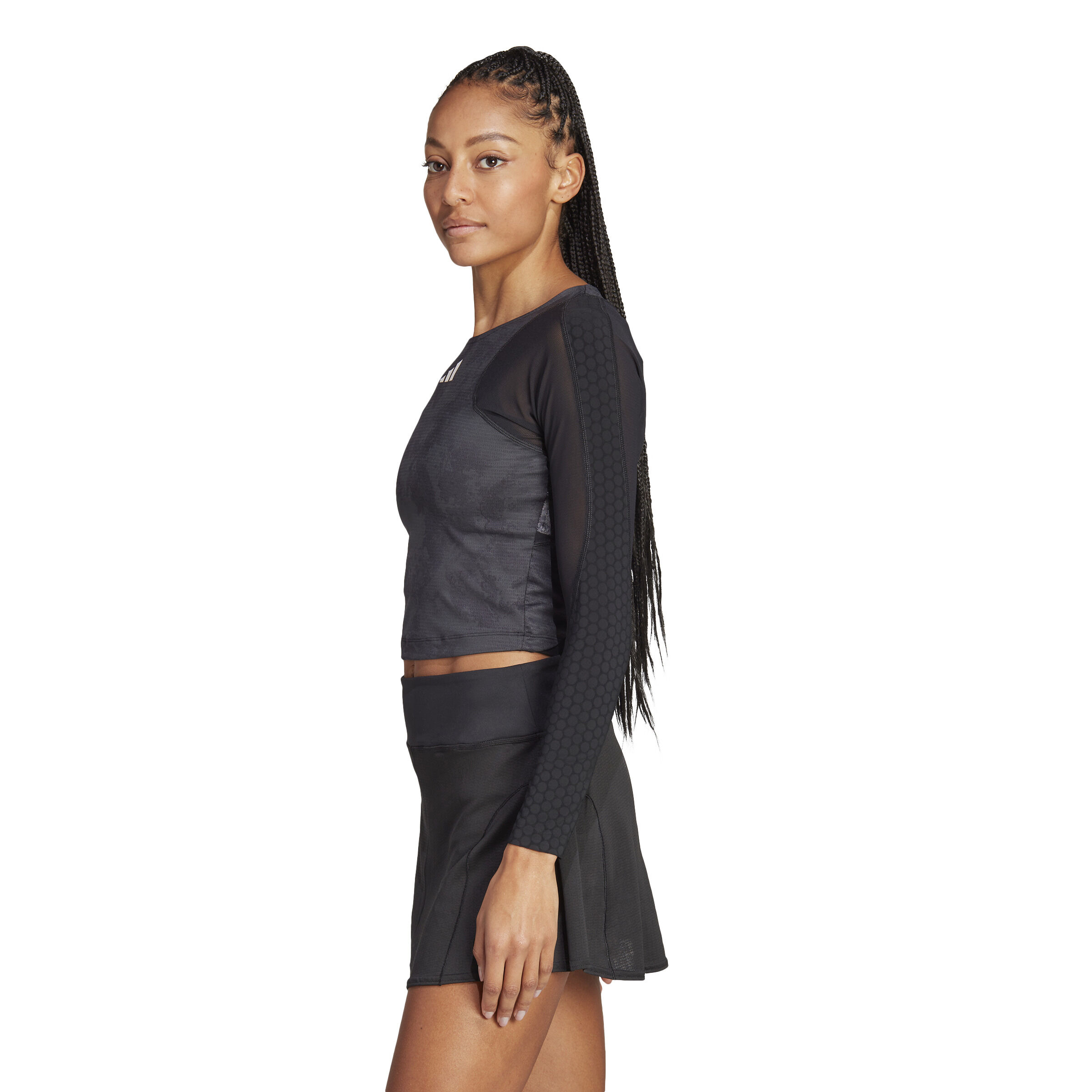 Adidas long sleeve on sale top womens black