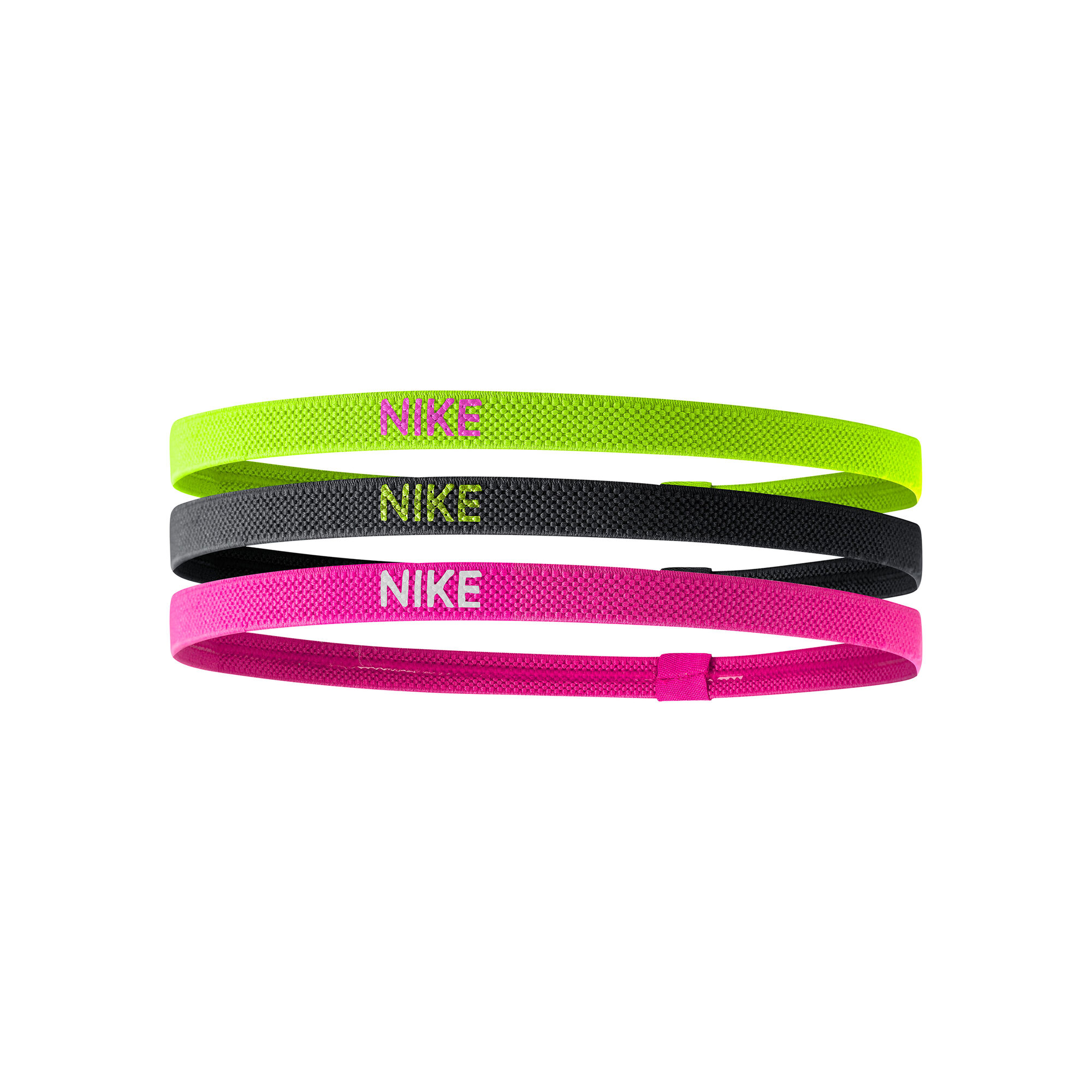 Buy Nike Elastic Hair Band 3 Pack Neon Green, Dark Grey online Tennis