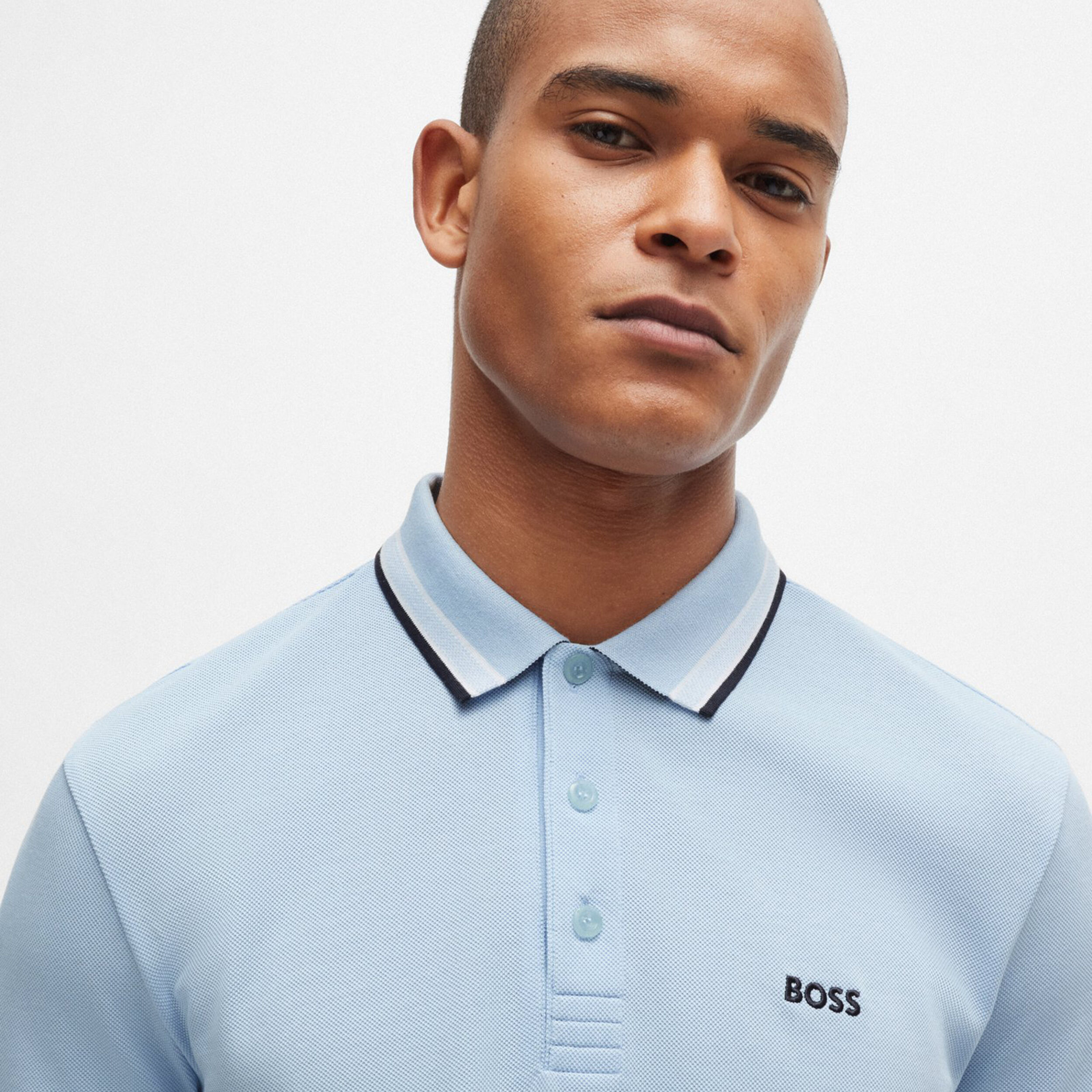 Hugo boss light blue polo shirt shop