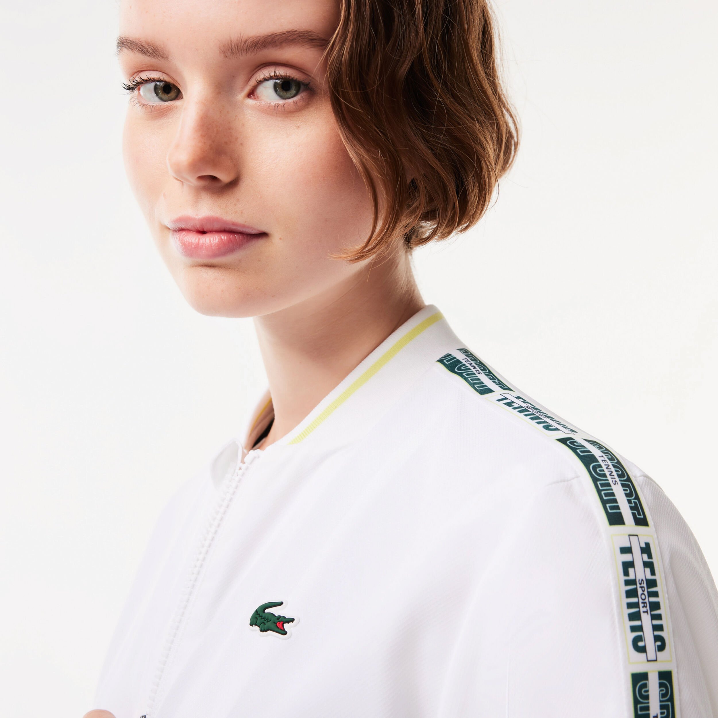 Lacoste white store tennis jacket