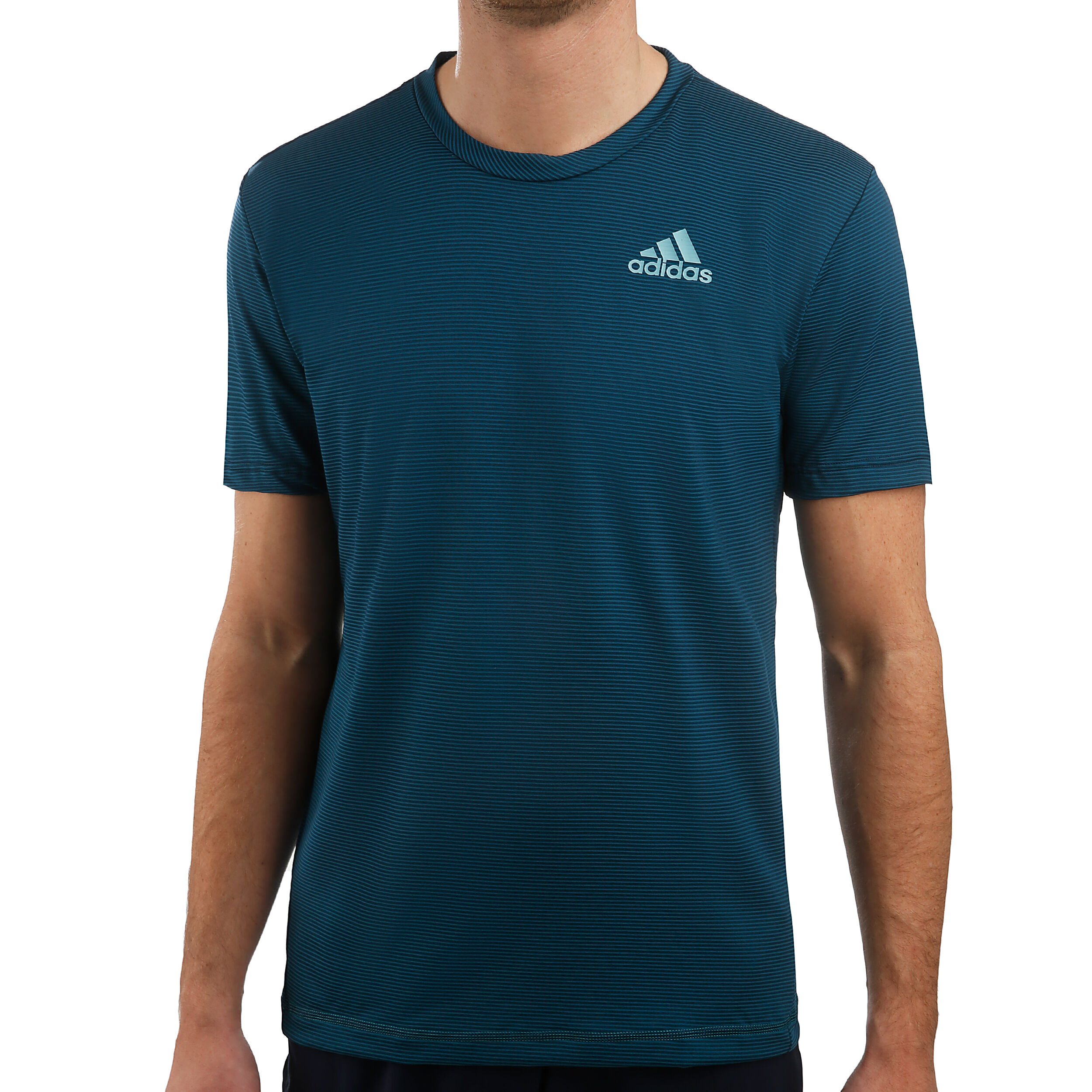 Adidas parley striped best sale tee