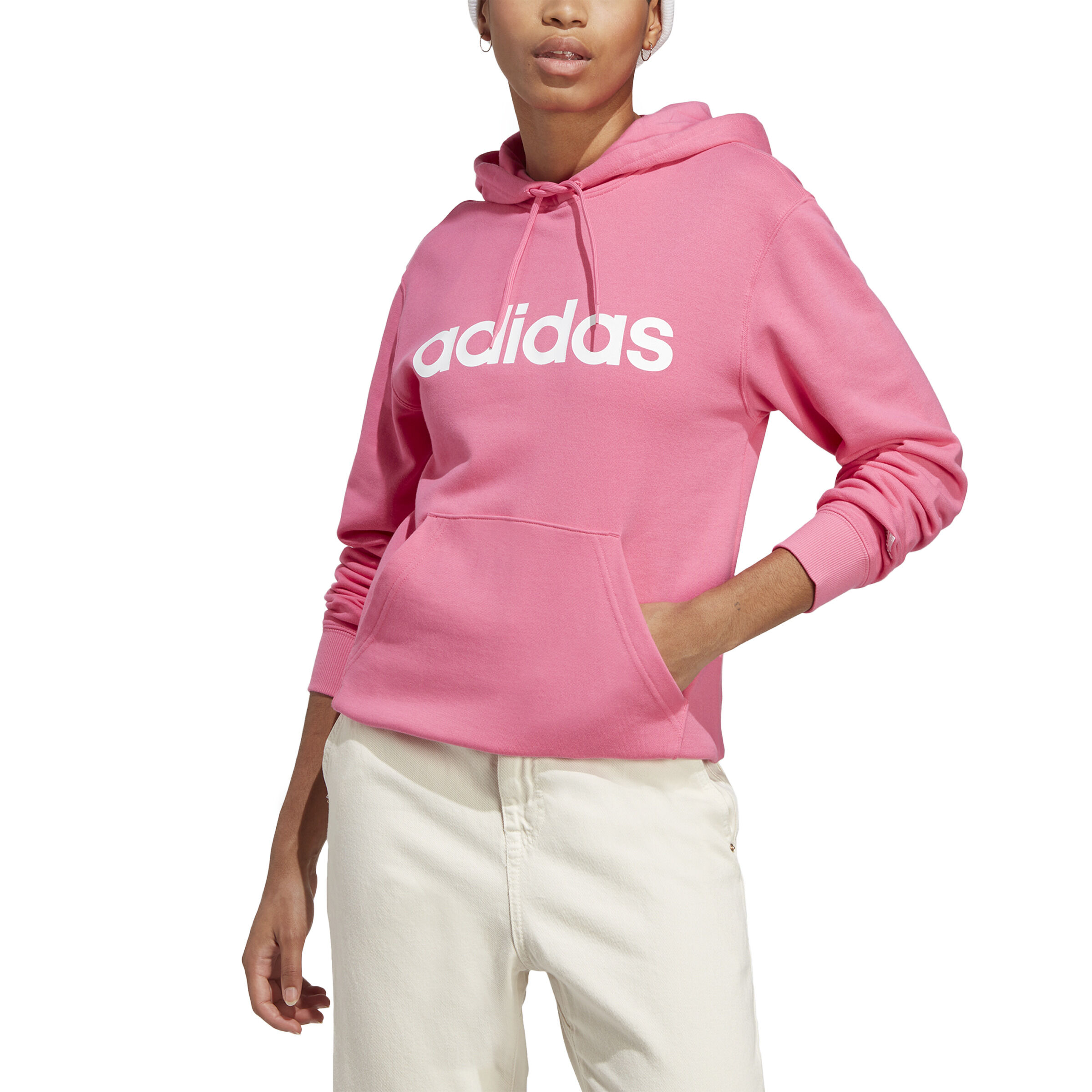 Essentials Linear Hoody Women Pink White