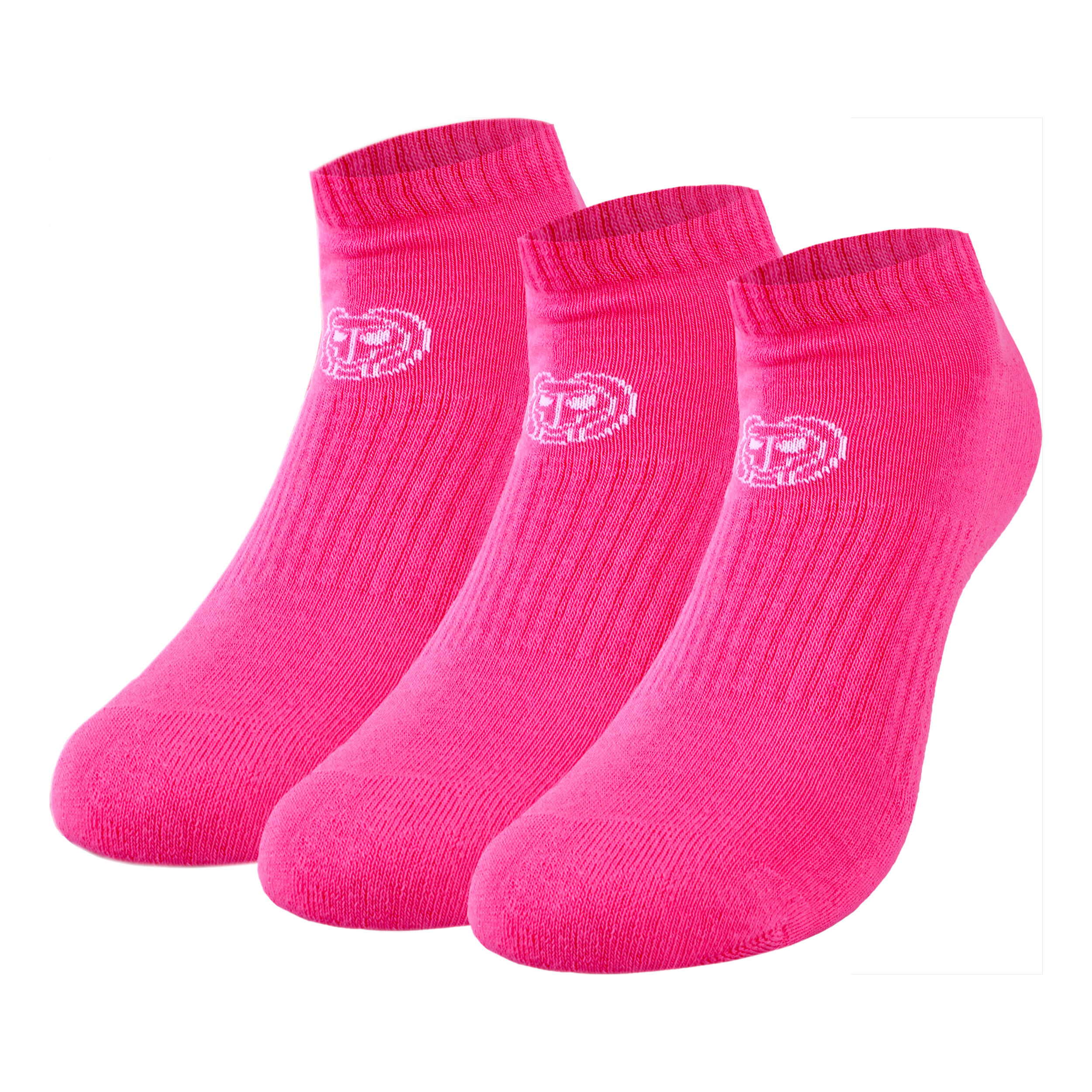 Leana No Show Tech Sports Socks 3 Pack Women Pink White