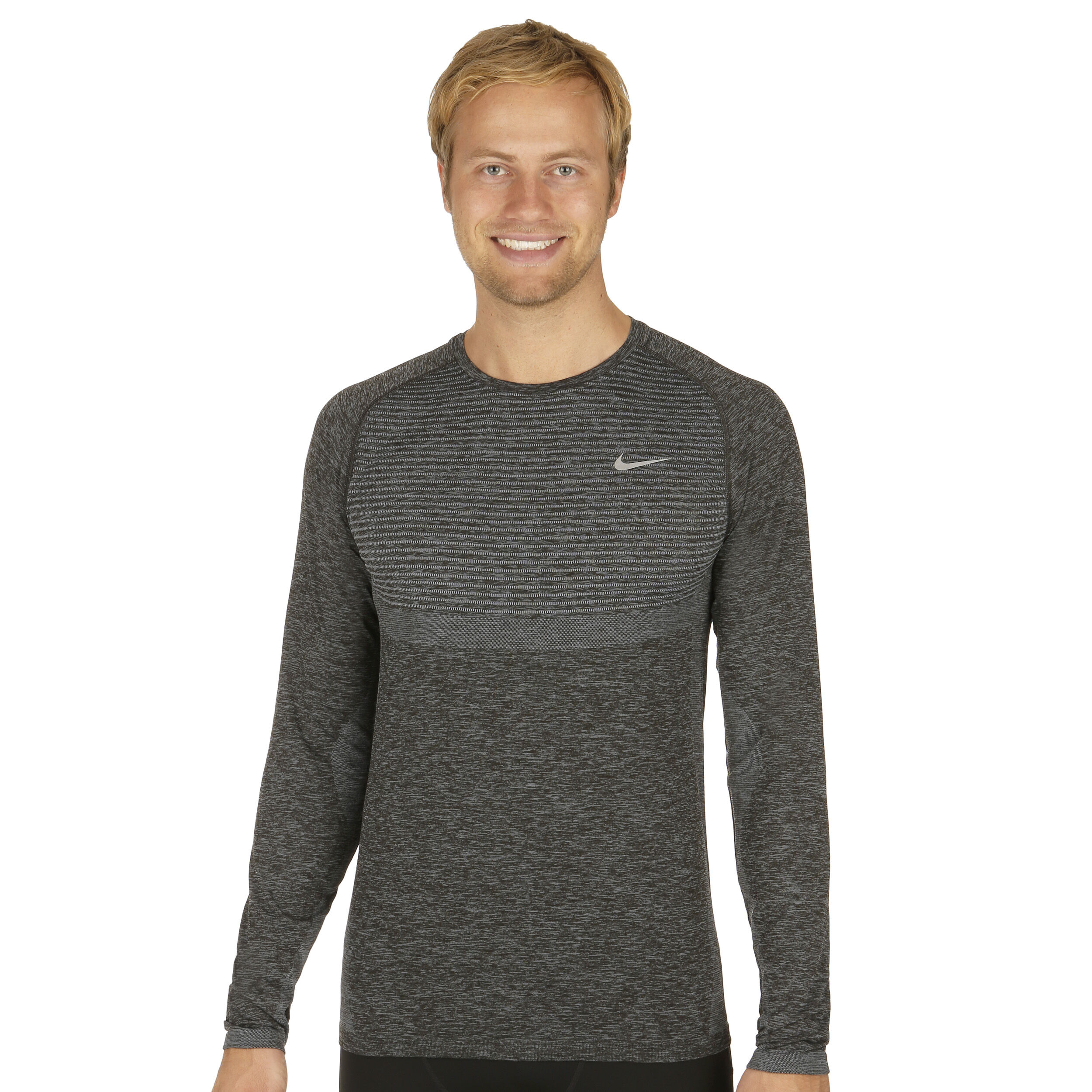 Buy Nike Dri Fit Knit Long Sleeve Men Dark Grey Silver online Tennis Point UK