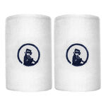 Quiet Please Tennis apparel Quiet Please Long Wristband 2 Pack-White,Dark Blue