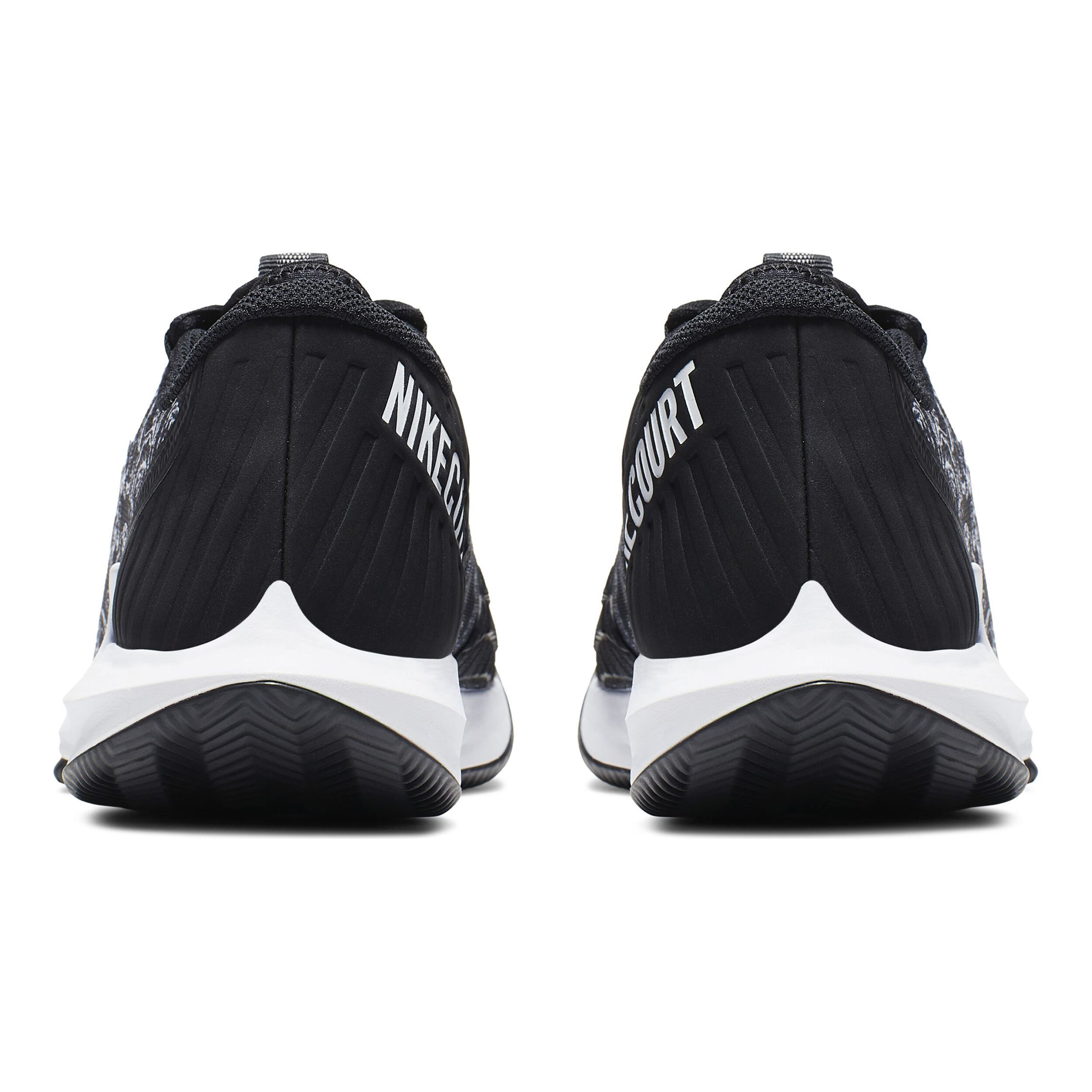 Women's court air zoom zero tennis shoes black and white top