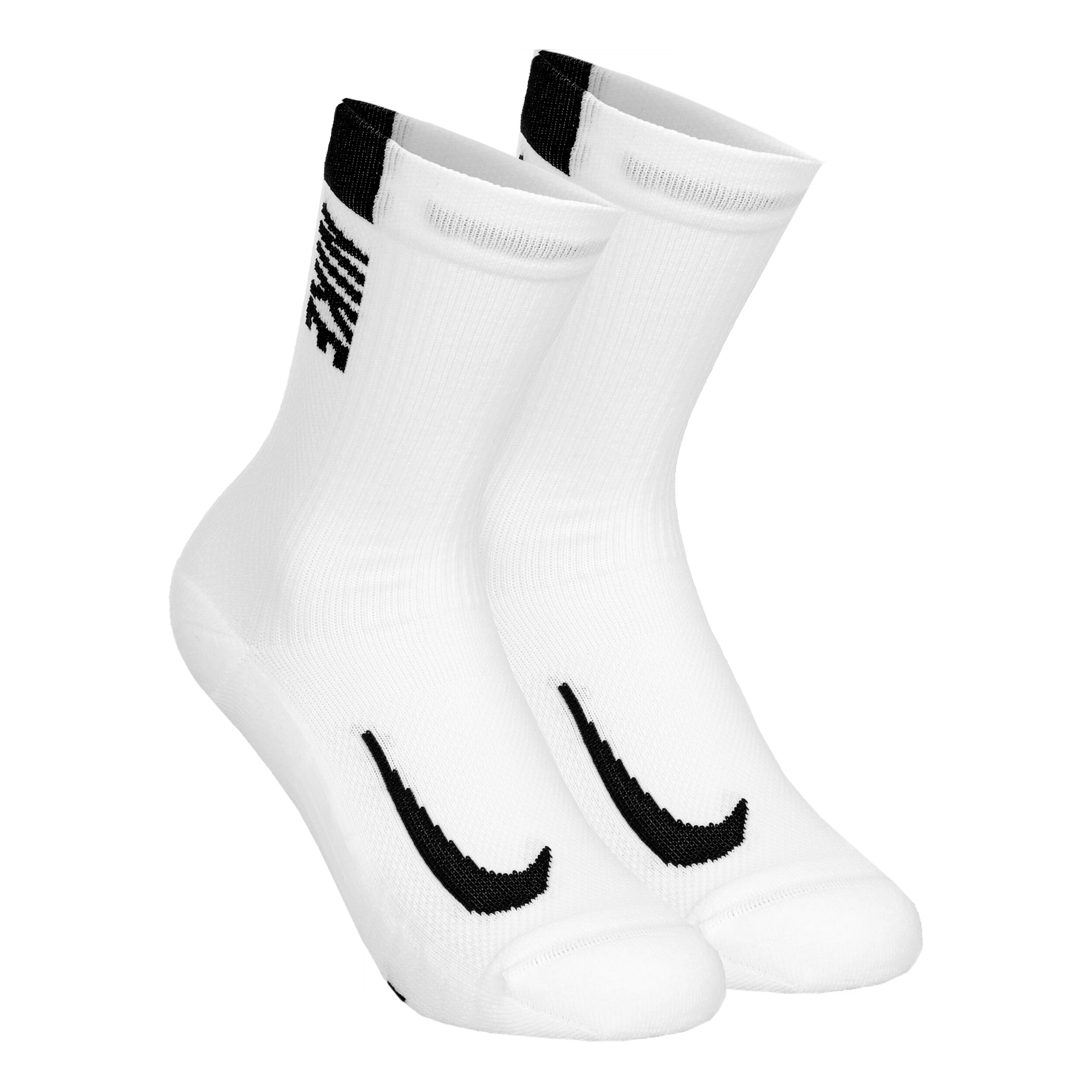 Multiplier Crew Sports Socks 2 Pack White Black