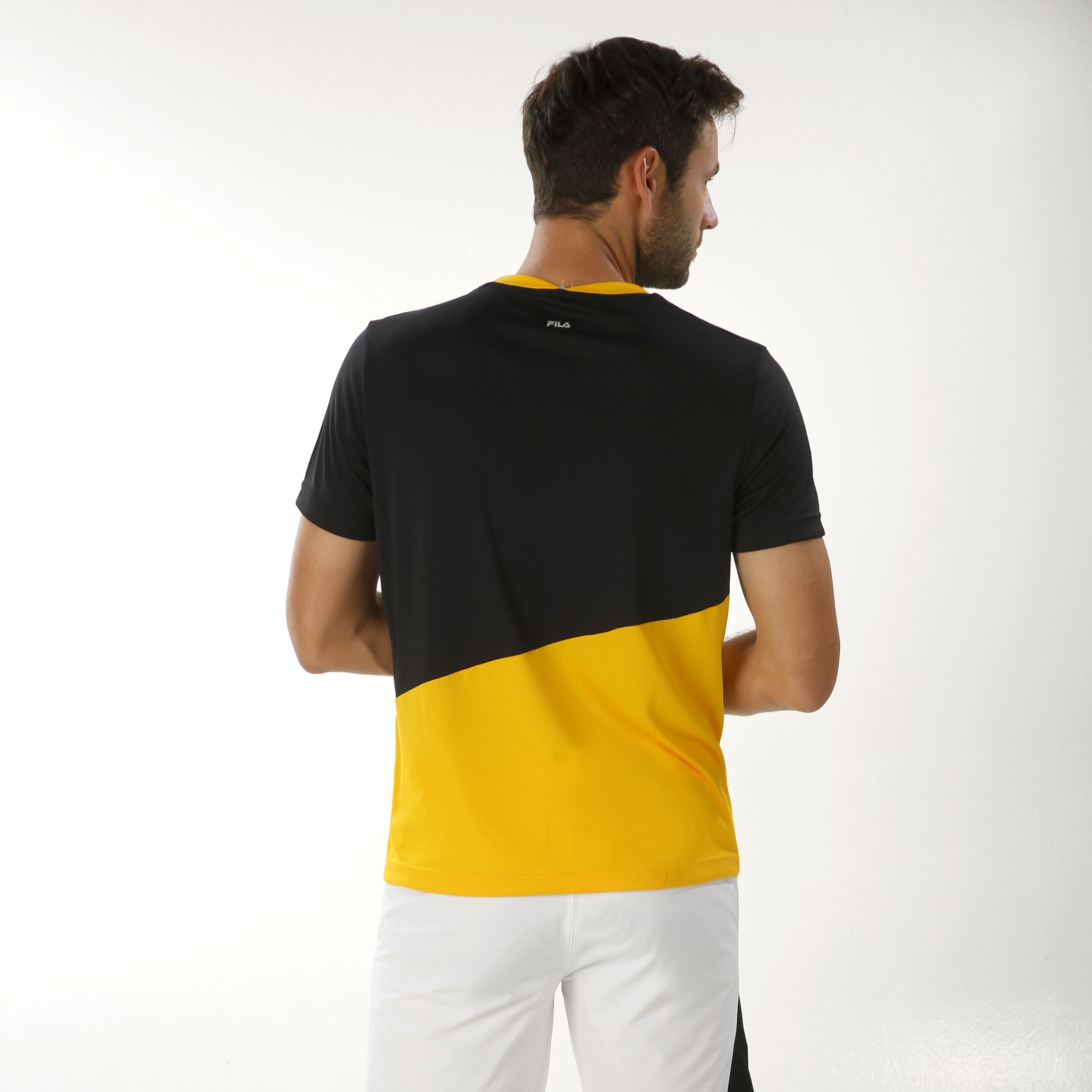 Black and online yellow fila shirt