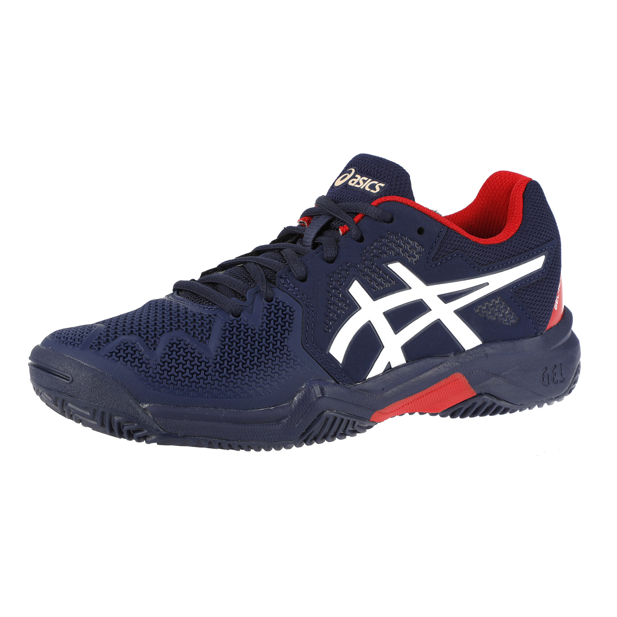 Buy ASICS Gel Resolution 8 Clay Court Shoe Kids Dark Blue Red online