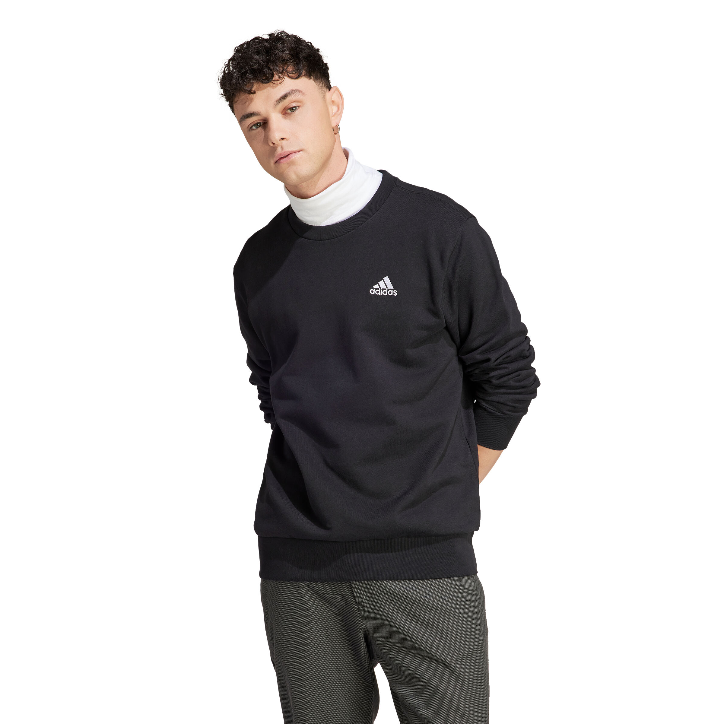 Black adidas sweatshirt mens shop