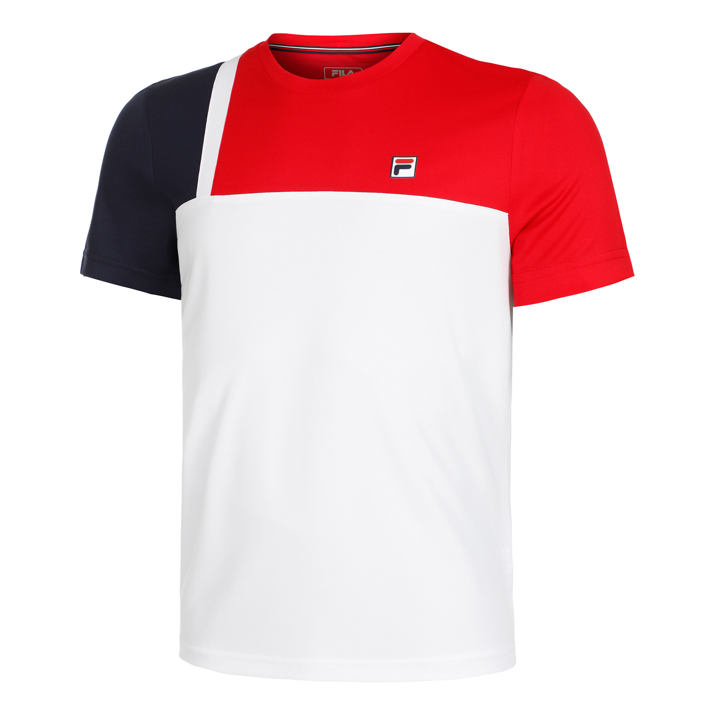 Fila red white and blue shirt cheap