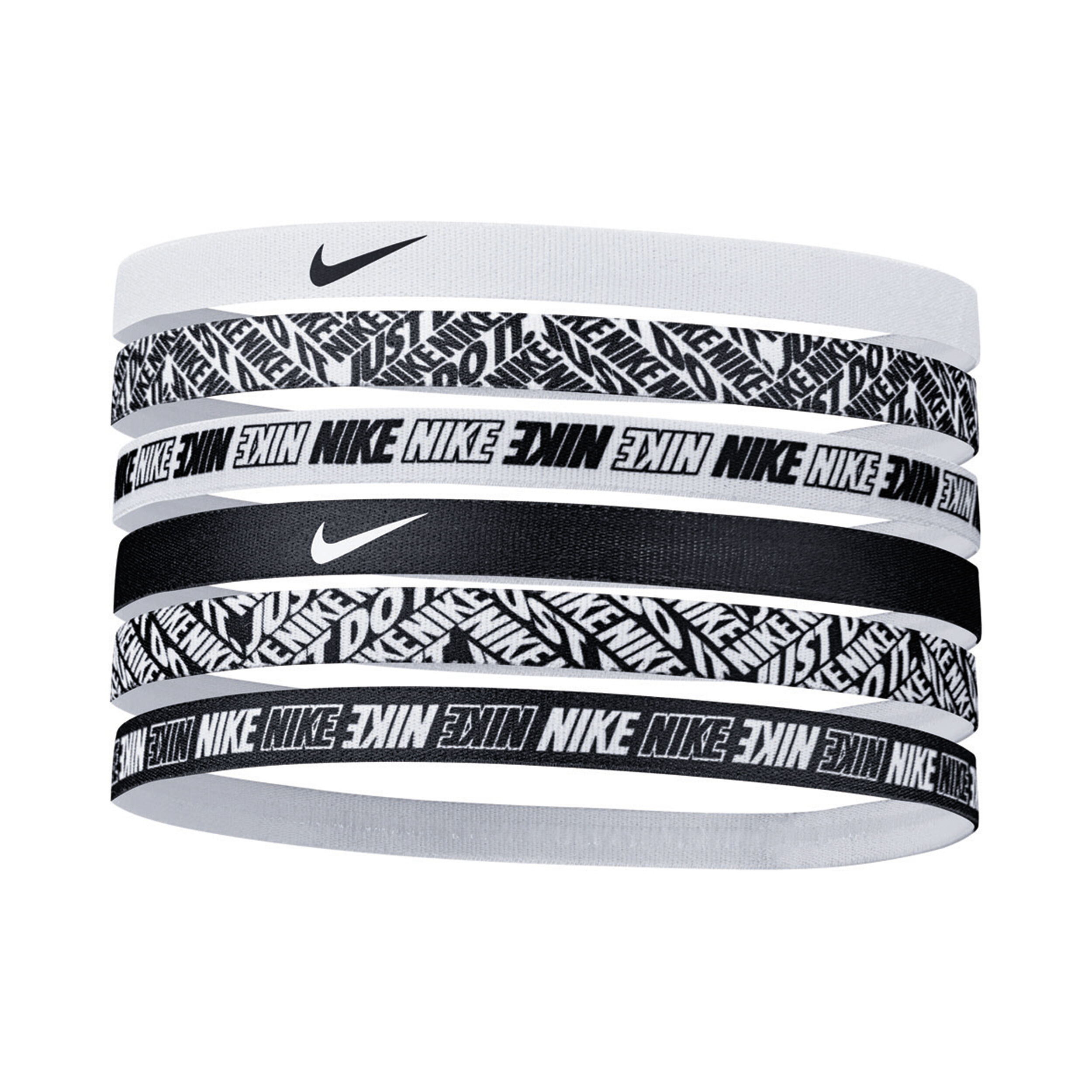Buy Nike Printed Hair Band 6 Pack White Black online Tennis Point UK