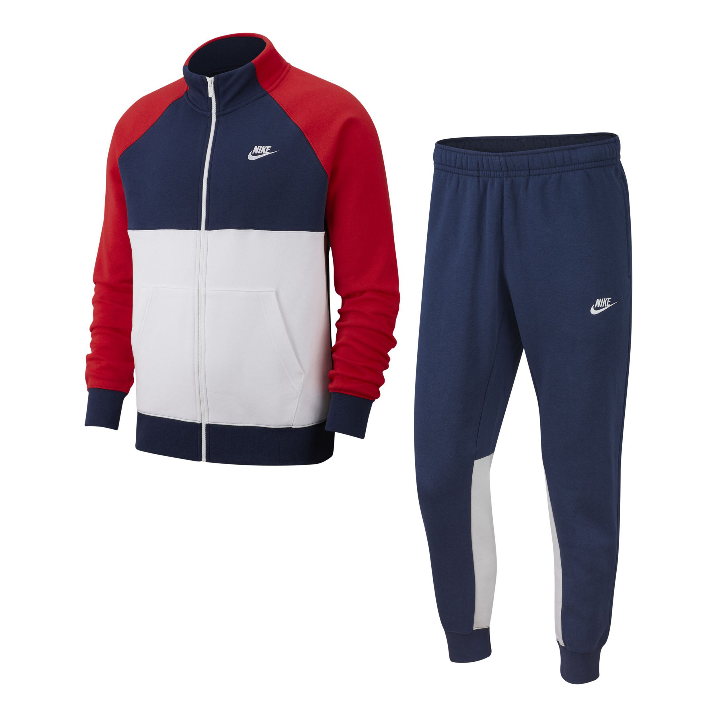 Red and shop blue nike tracksuit