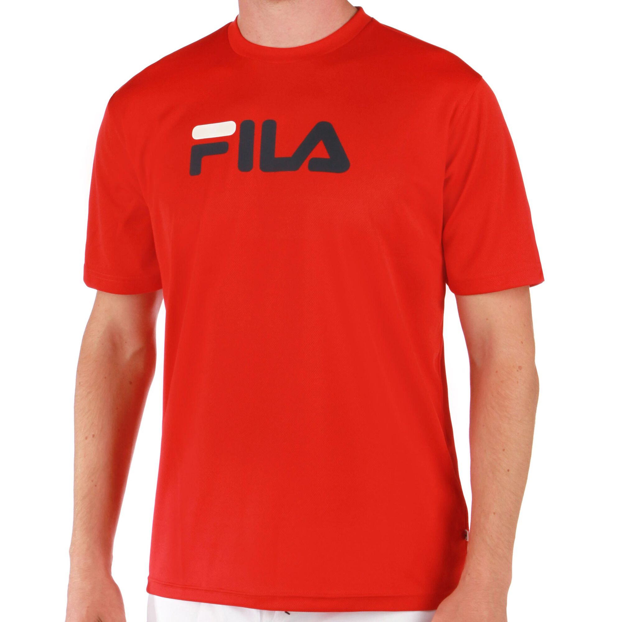 buy Fila Logo T-Shirt Men - Red, Black online | Tennis-Point