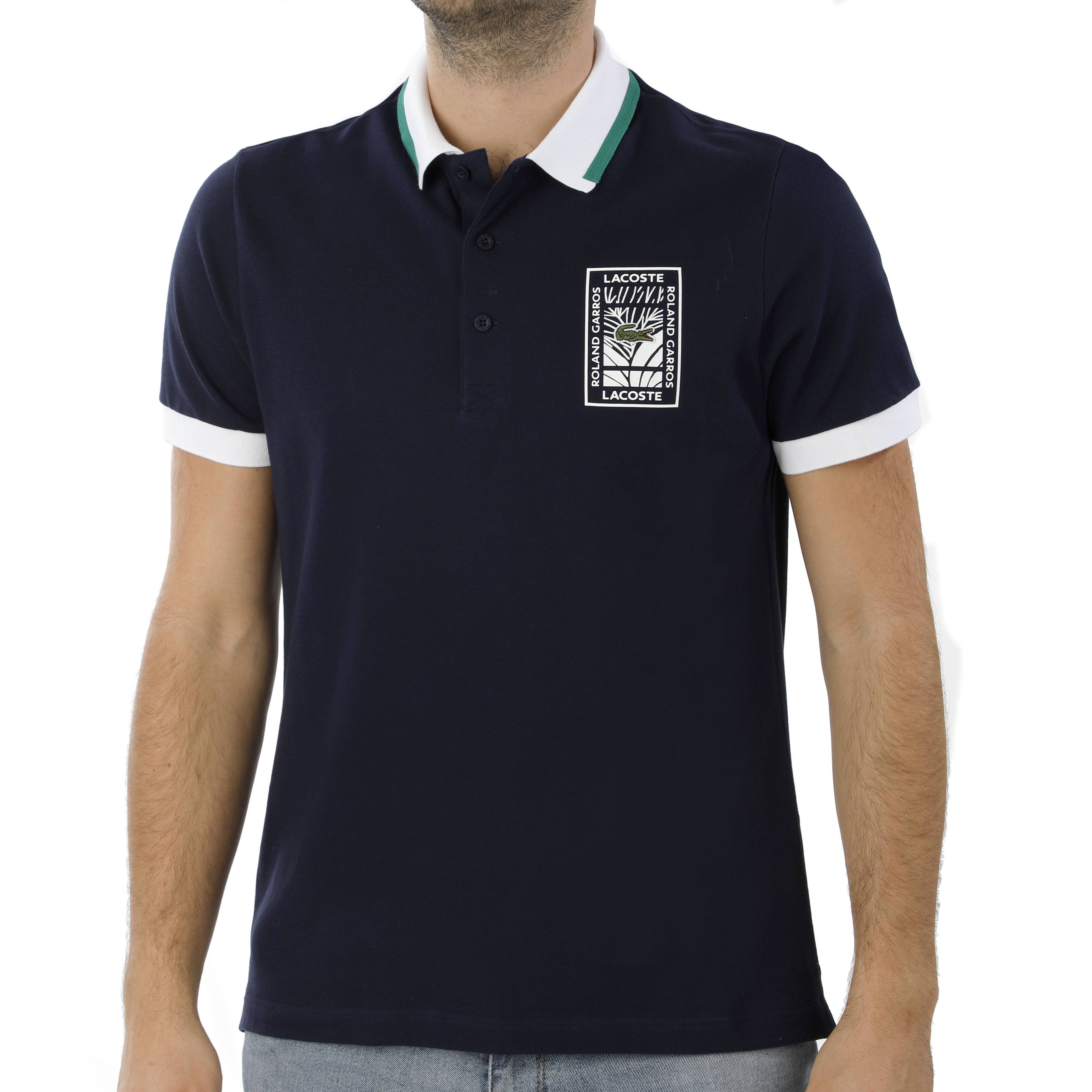 Roland Garros Lifestyle Polo Men Dark Blue White