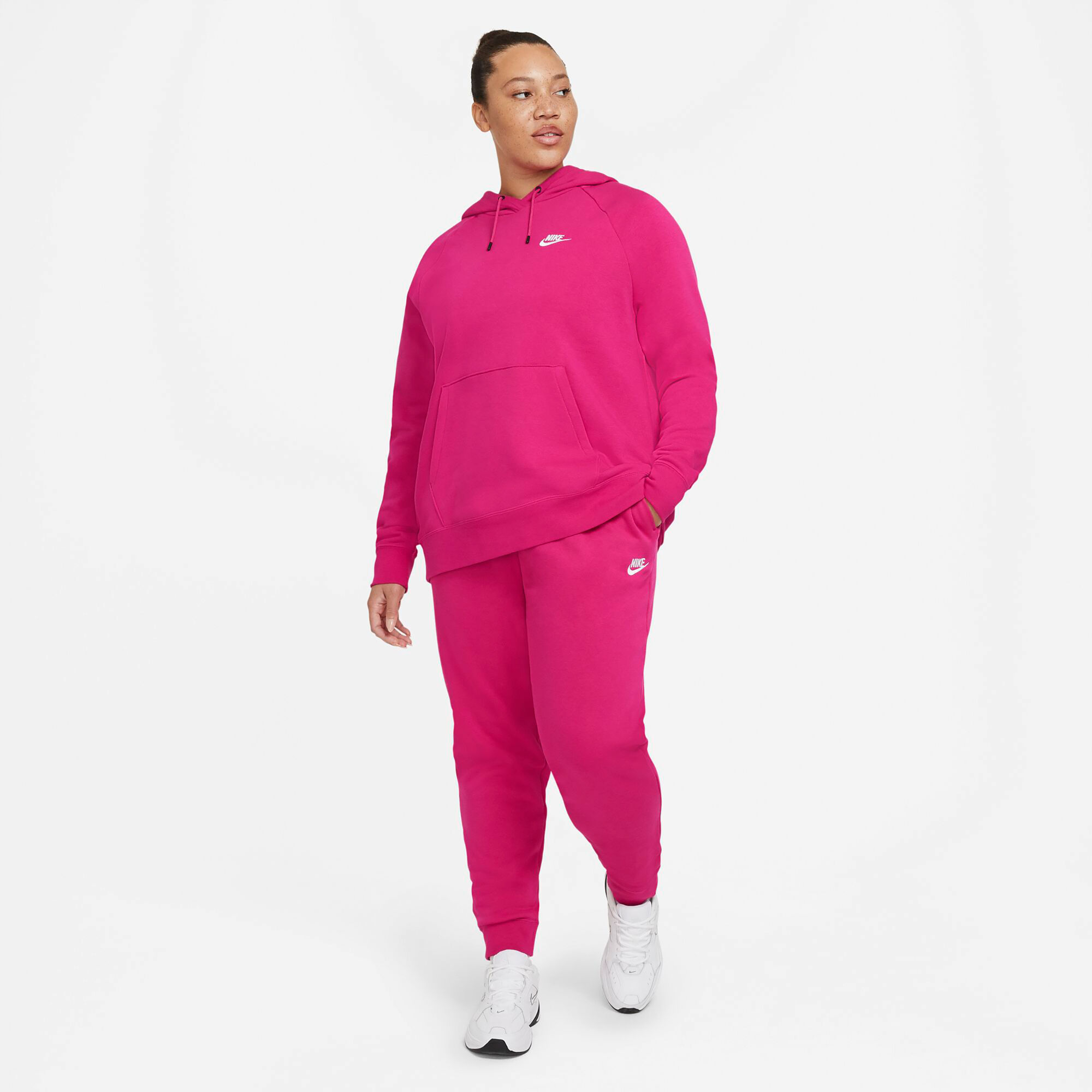 buy Nike Sportswear Essential Plus Size Hoody Women - Pink, White ...