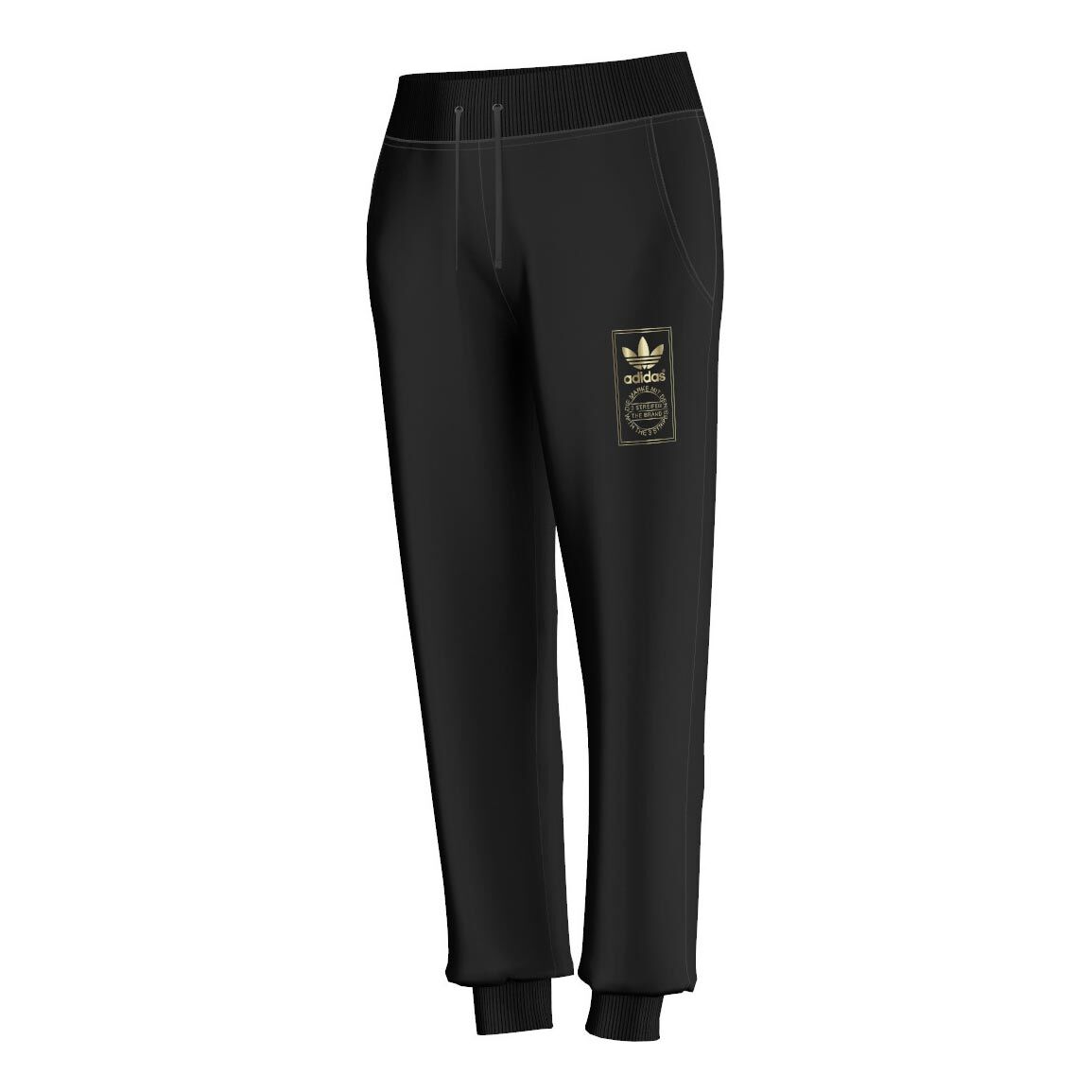 Adidas black and gold track pants deals