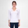 Crew V-Neck Long Sleeve Women-White