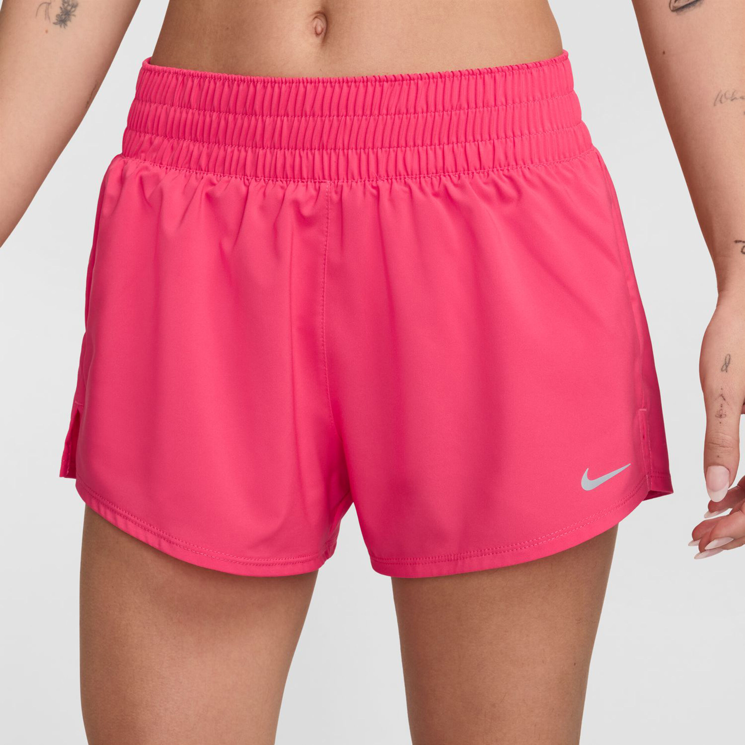 Dri Fit 3in Mid Rise 2in1 Shorts Women Pink Silver
